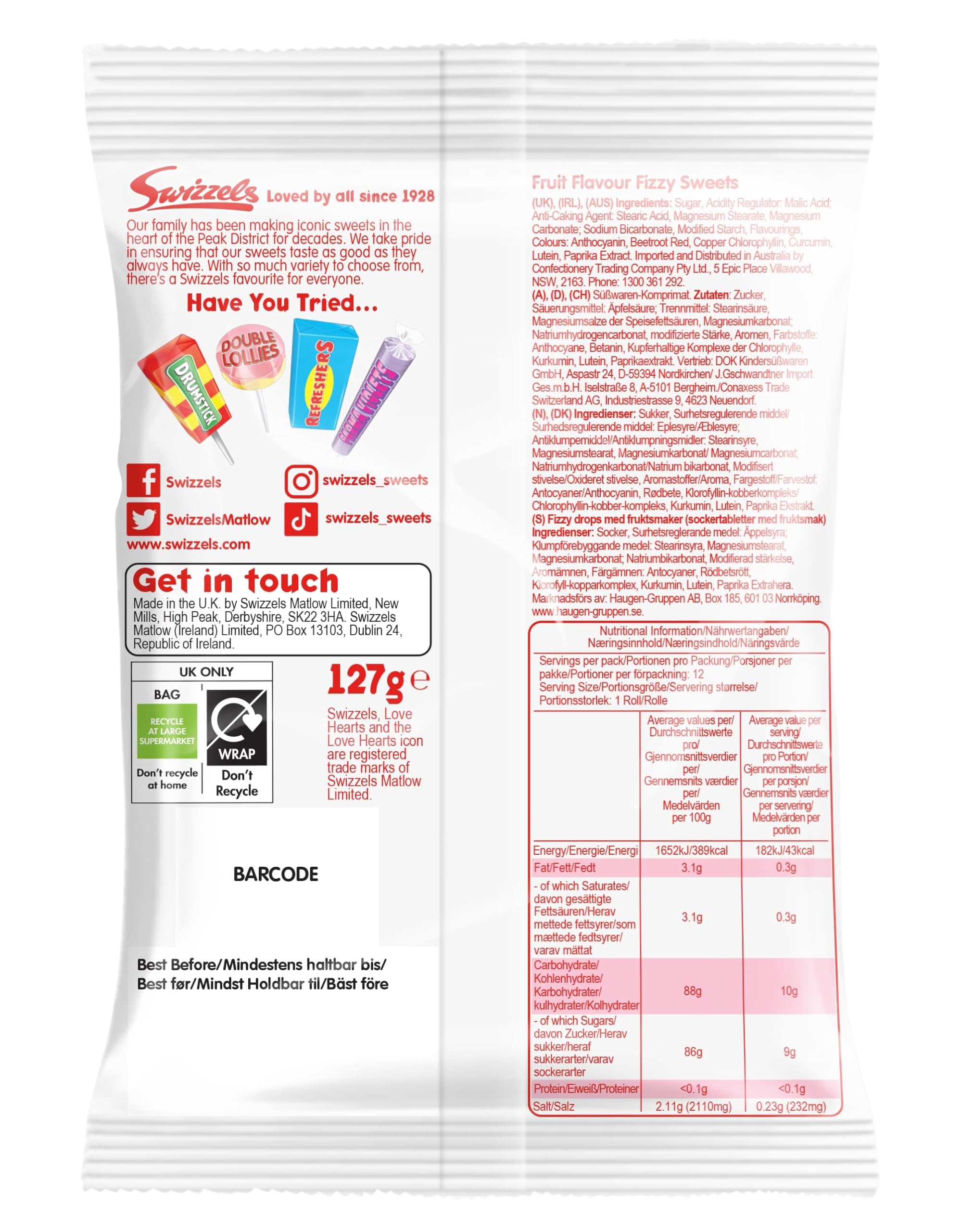 Swizzels Original Love Hearts - Fruity Fizzy Candy with Sweet Messages 6