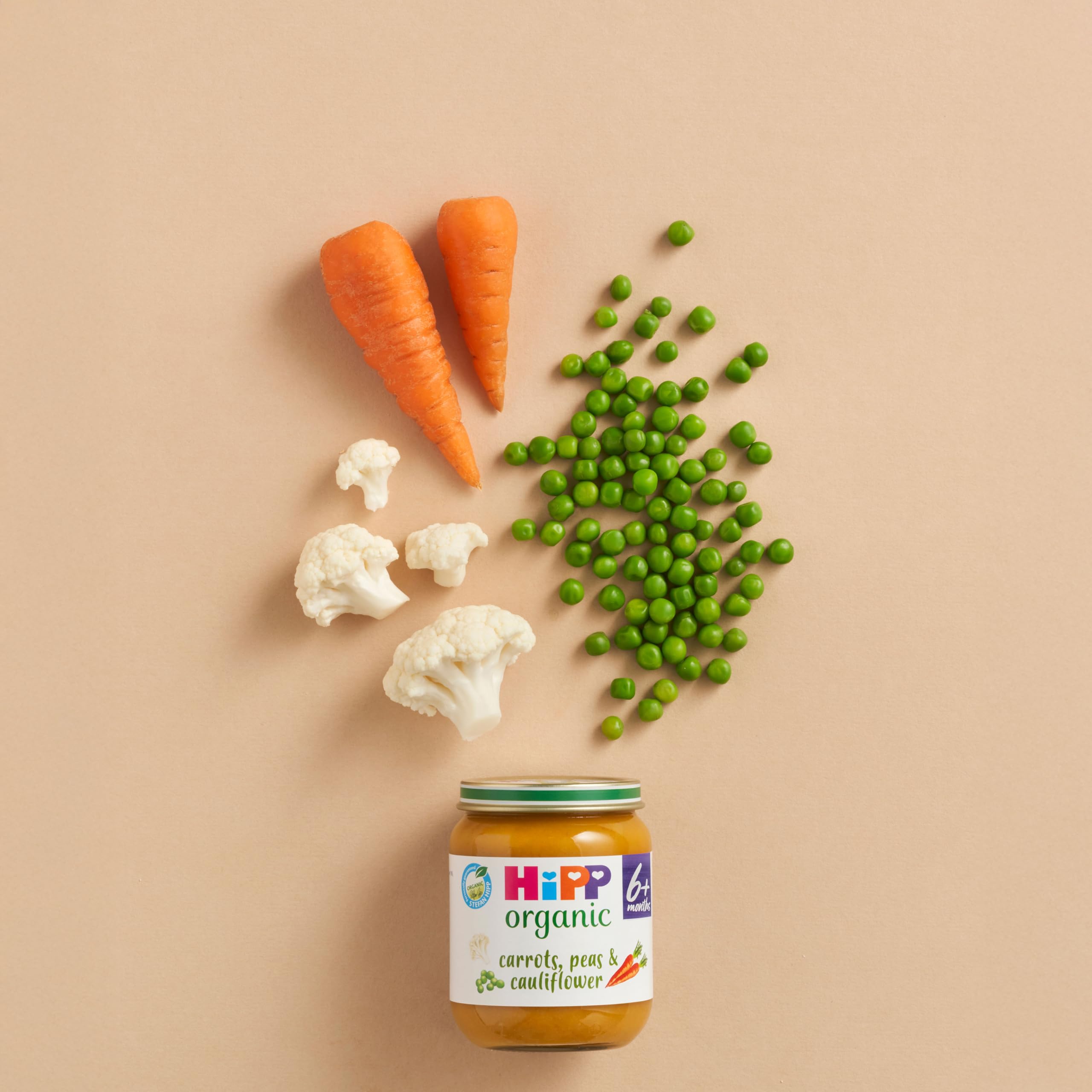 HiPP Organic Carrots, Peas & Cauliflower Baby Food Jar - 6 Pack, 125g Each | 4+ Months 3