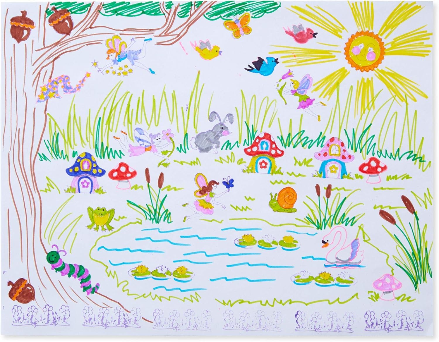 Melissa & Doug Stamp-a-Scene Fairy Garden - Wooden Stamp Set for Kids 4+ 10