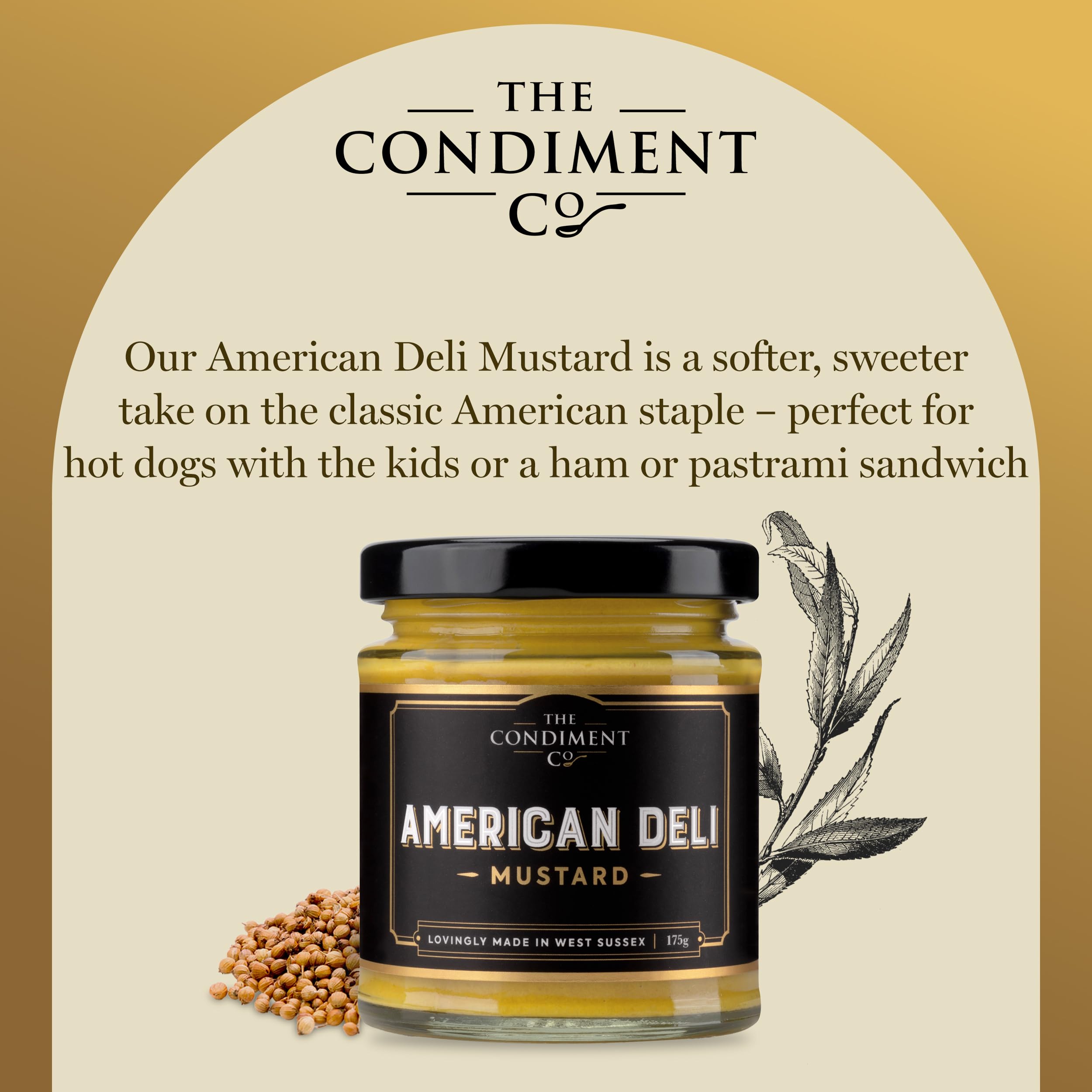 The Condiment Co. American Deli Mustard 175g - Smooth Yellow Mustard Sauce for Burgers & Hot Dogs 3