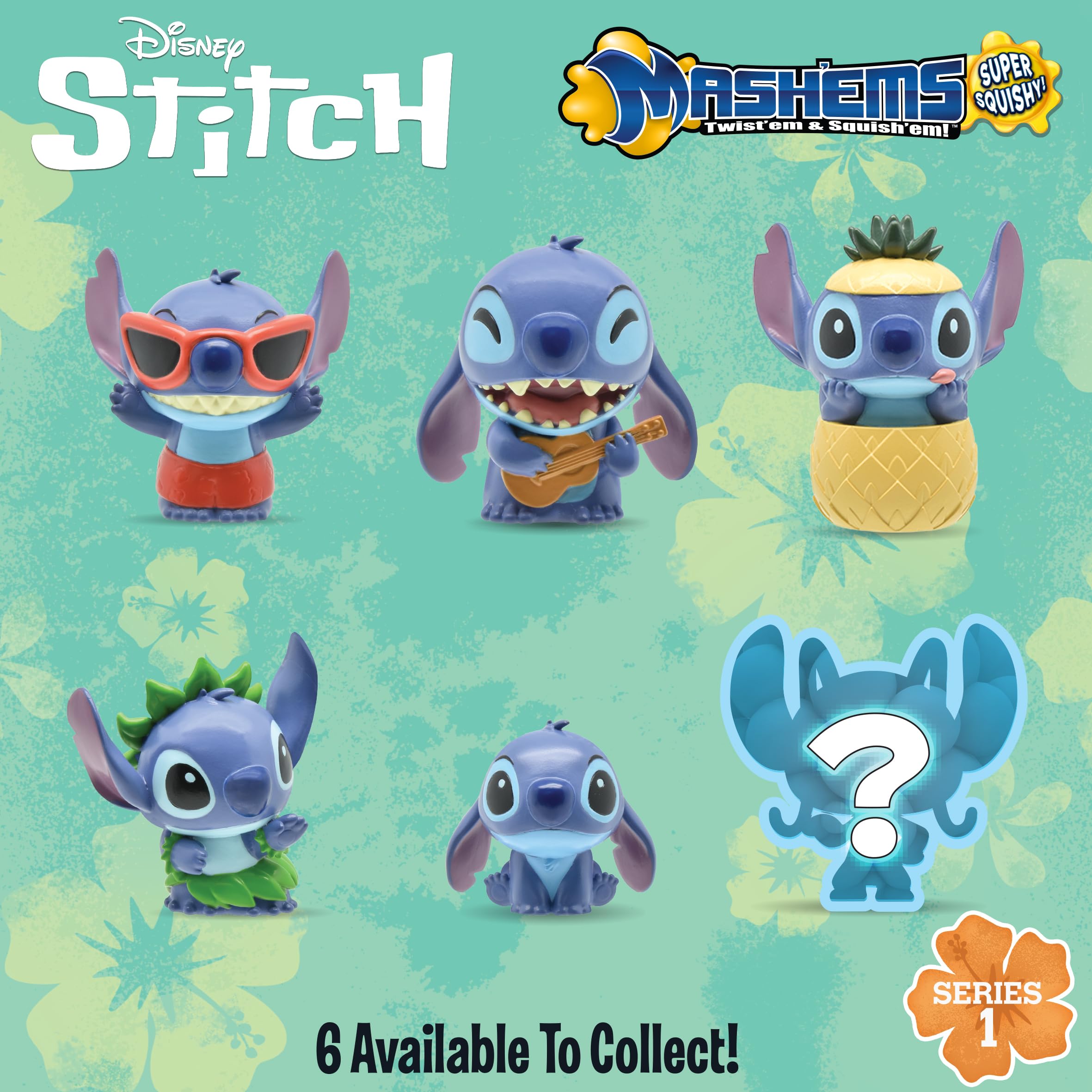 Mash"Ems Disney Stitch - Squishy Collectible Figures, 6 to Collect 4