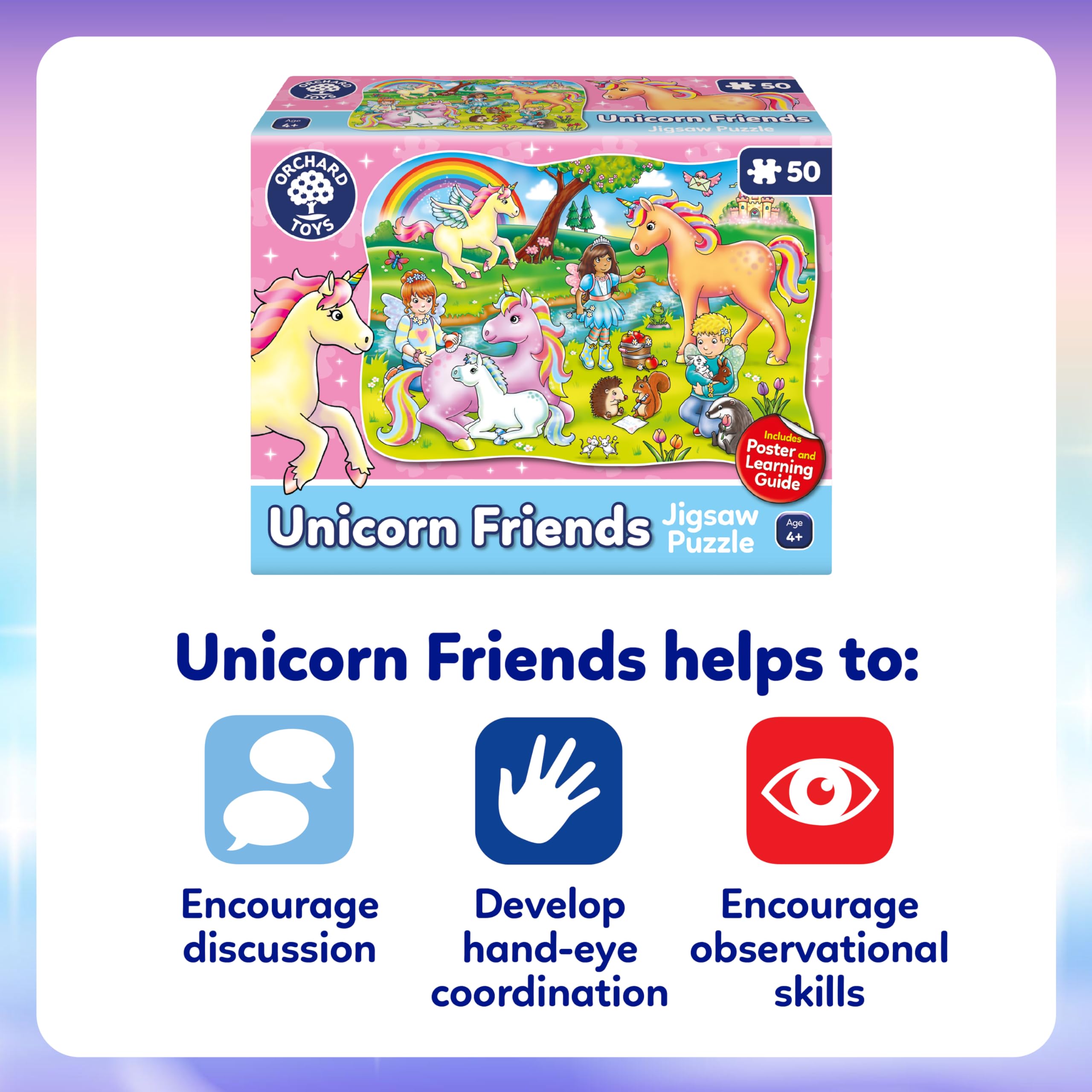 Orchard Toys Unicorn Friends Jigsaw Puzzle - 50 Piece Educational Puzzle for Ages 4+ 7