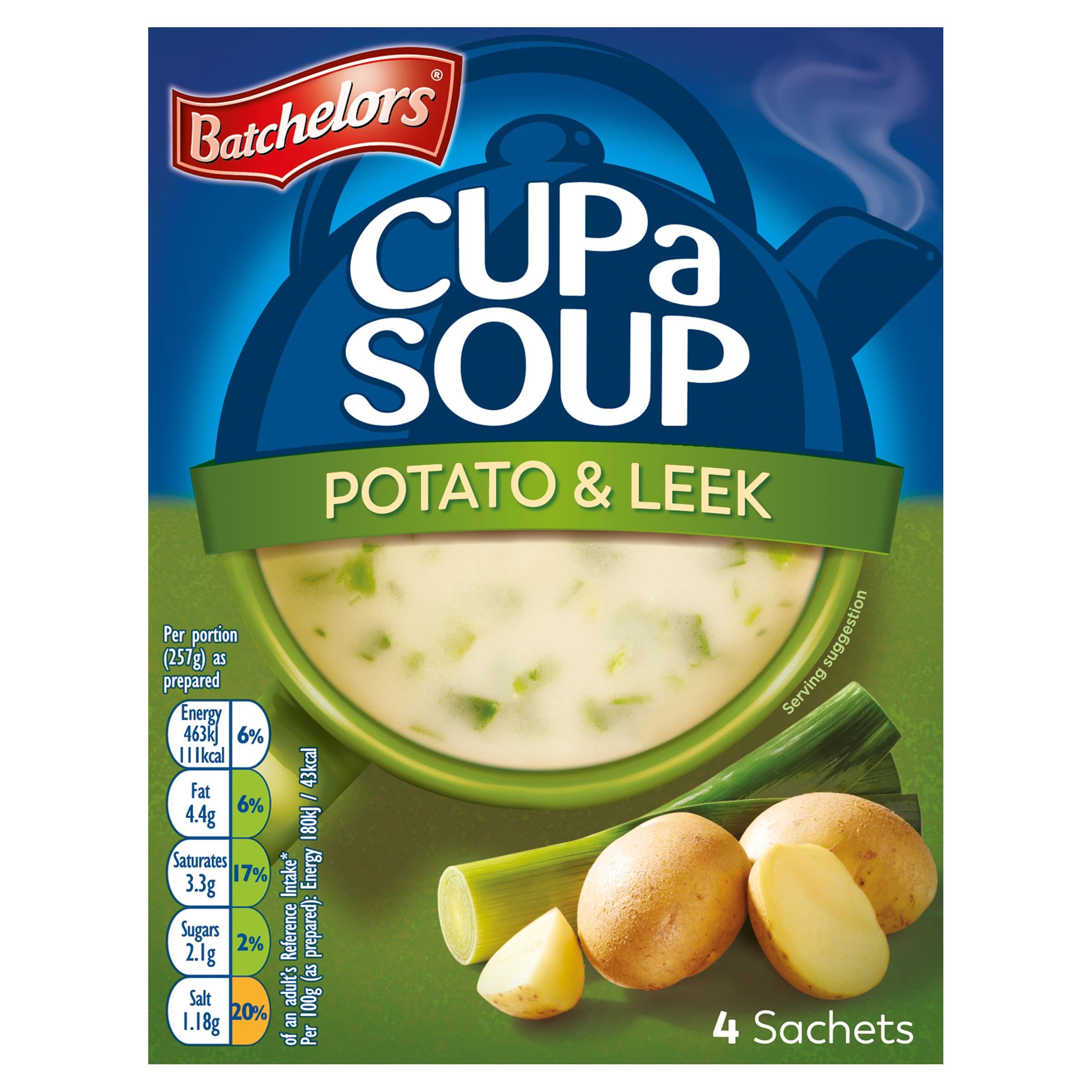 Batchelors - Cup a Soup Creamy Potato & Leek Instant Soup Sachets (4 Sachets)
