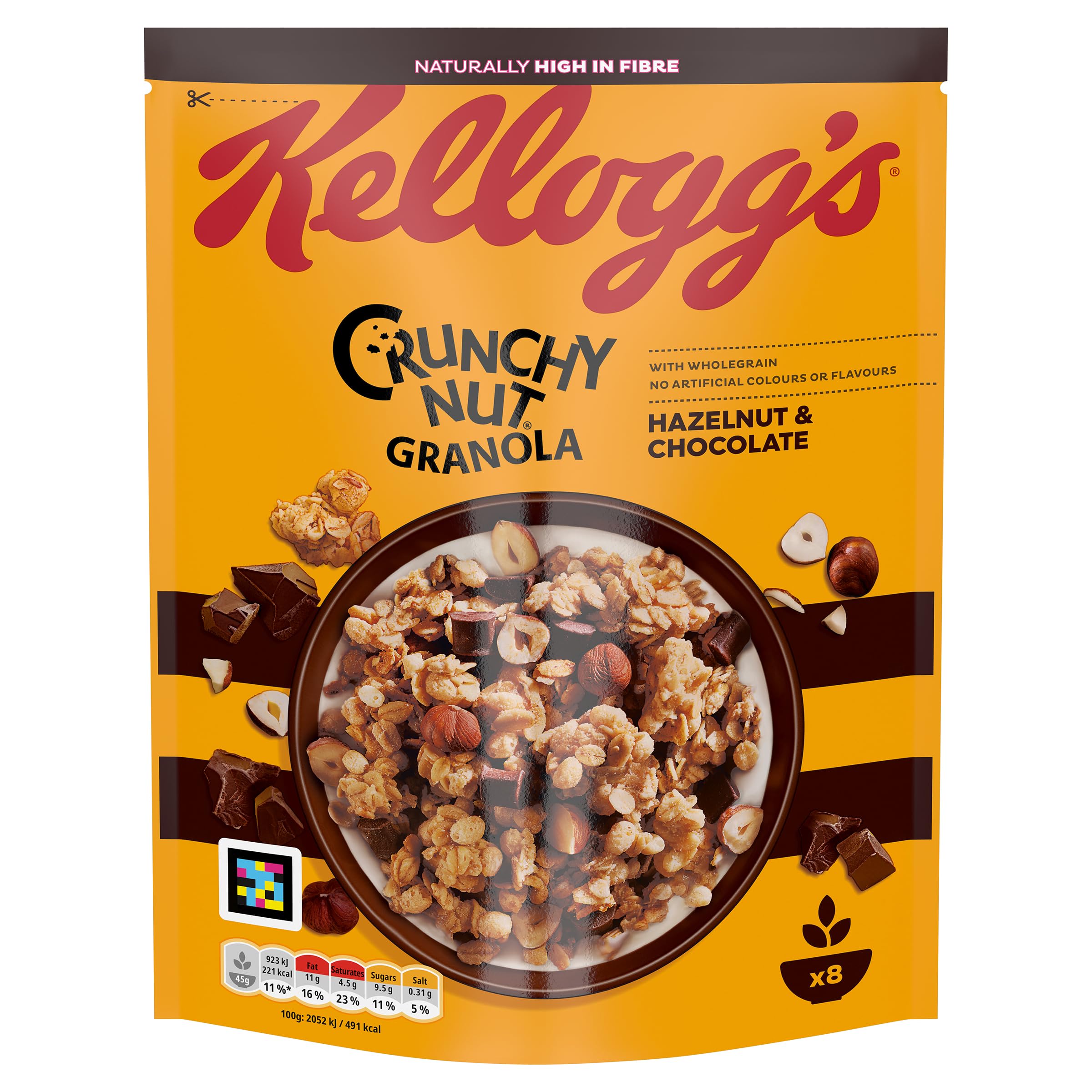 Kellogg's Crunchy Nut Hazelnut & Chocolate Granola Bag 380g 6