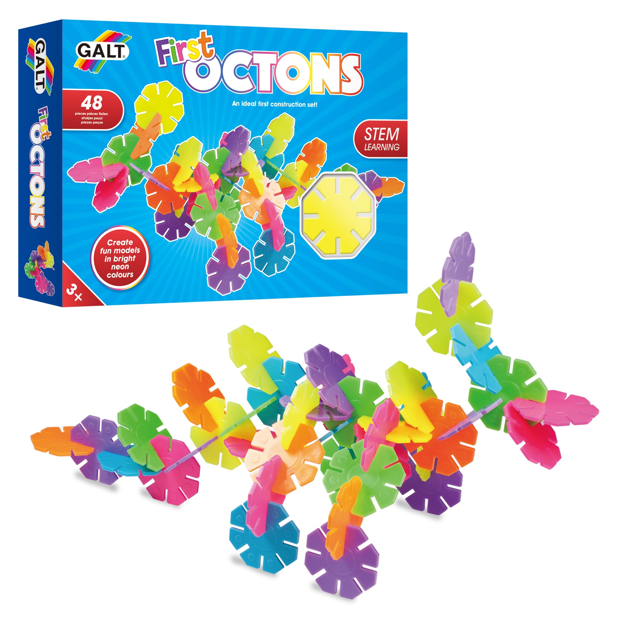 Galt First Octons Construction Toy - 48-Piece Building Set for Ages 3-10 11