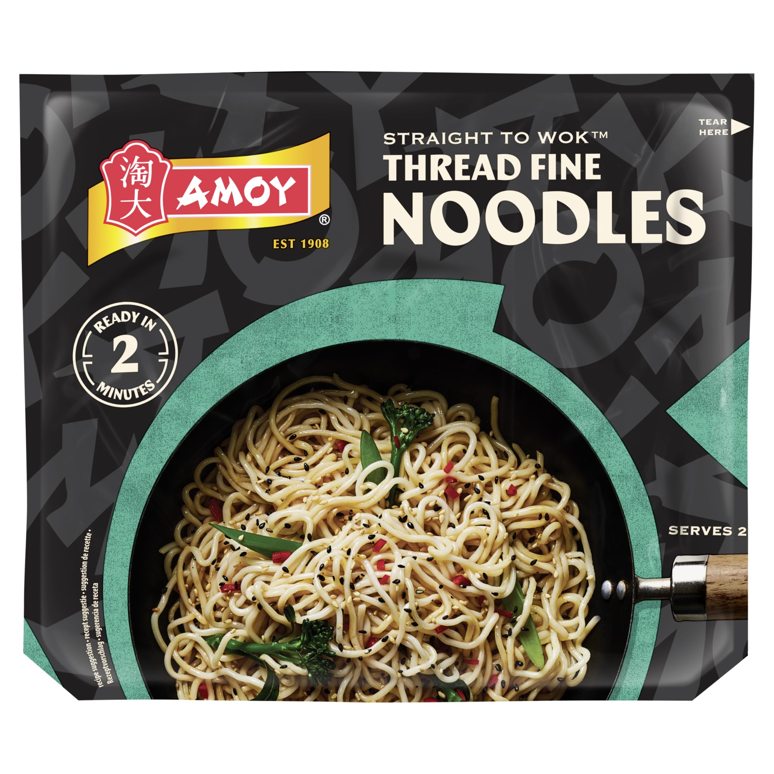 Amoy Straight to Wok Thread Fine Noodles, 2 x 150g