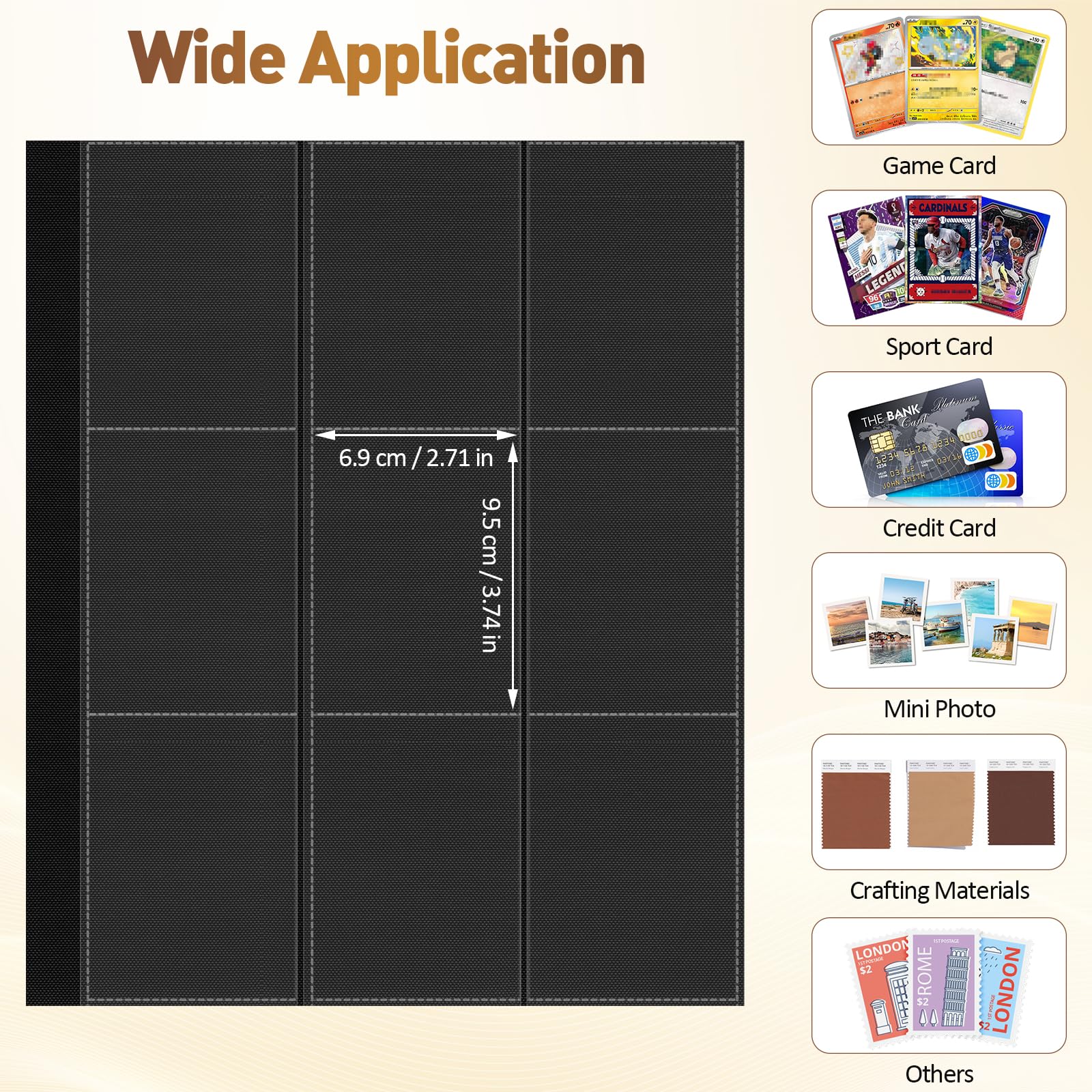 Euqvunn Trading Card Binder - 24 Sheets with 2 Spotlight Pages for Collectible Cards 7