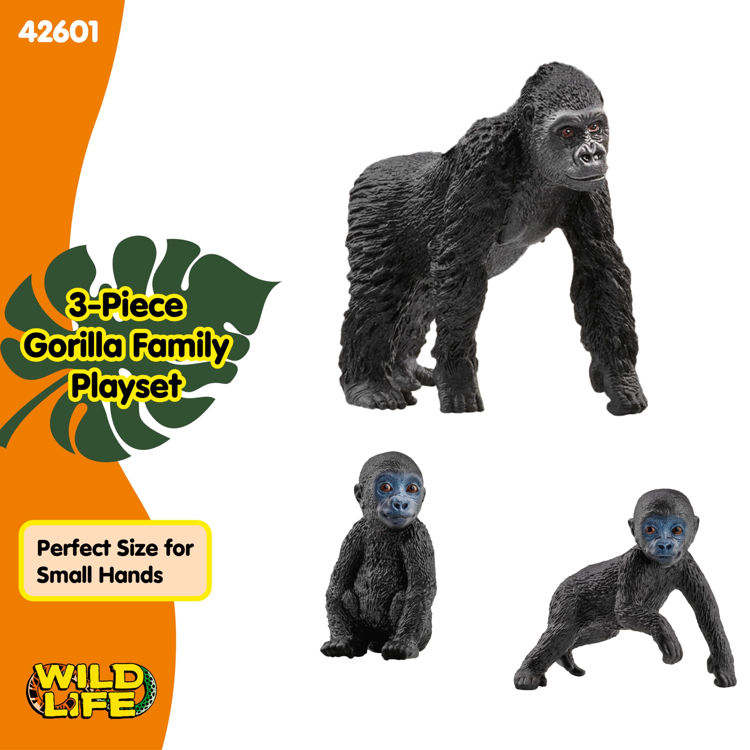 SCHLEICH Gorilla Family Wildlife Playset - 3-Piece Animal Figurine for Kids 3-8 Years 12