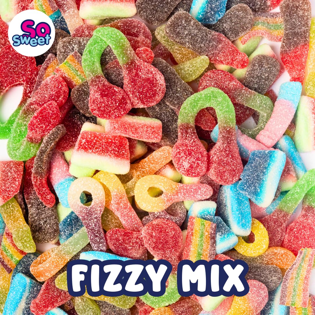 SoSweet Fizzy Sweet Mix – 1kg Tangy Pick & Mix Sweets | Sour Fruit Flavours, Party Candy, Sharing Treats 5