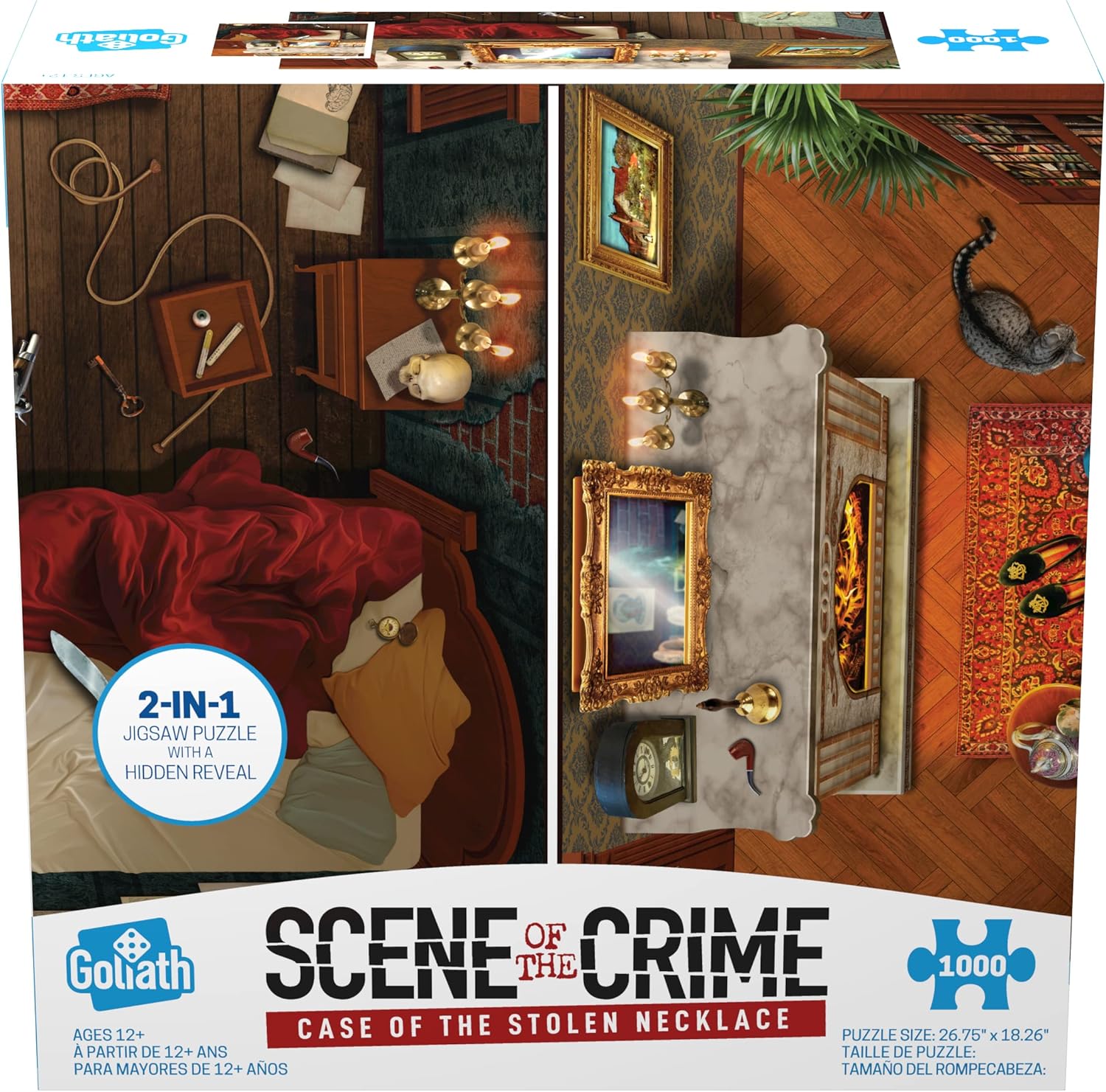 Scene of the Crime: The Stolen Necklace Mystery - 2-in-1 Jigsaw Puzzle with Hidden Clues