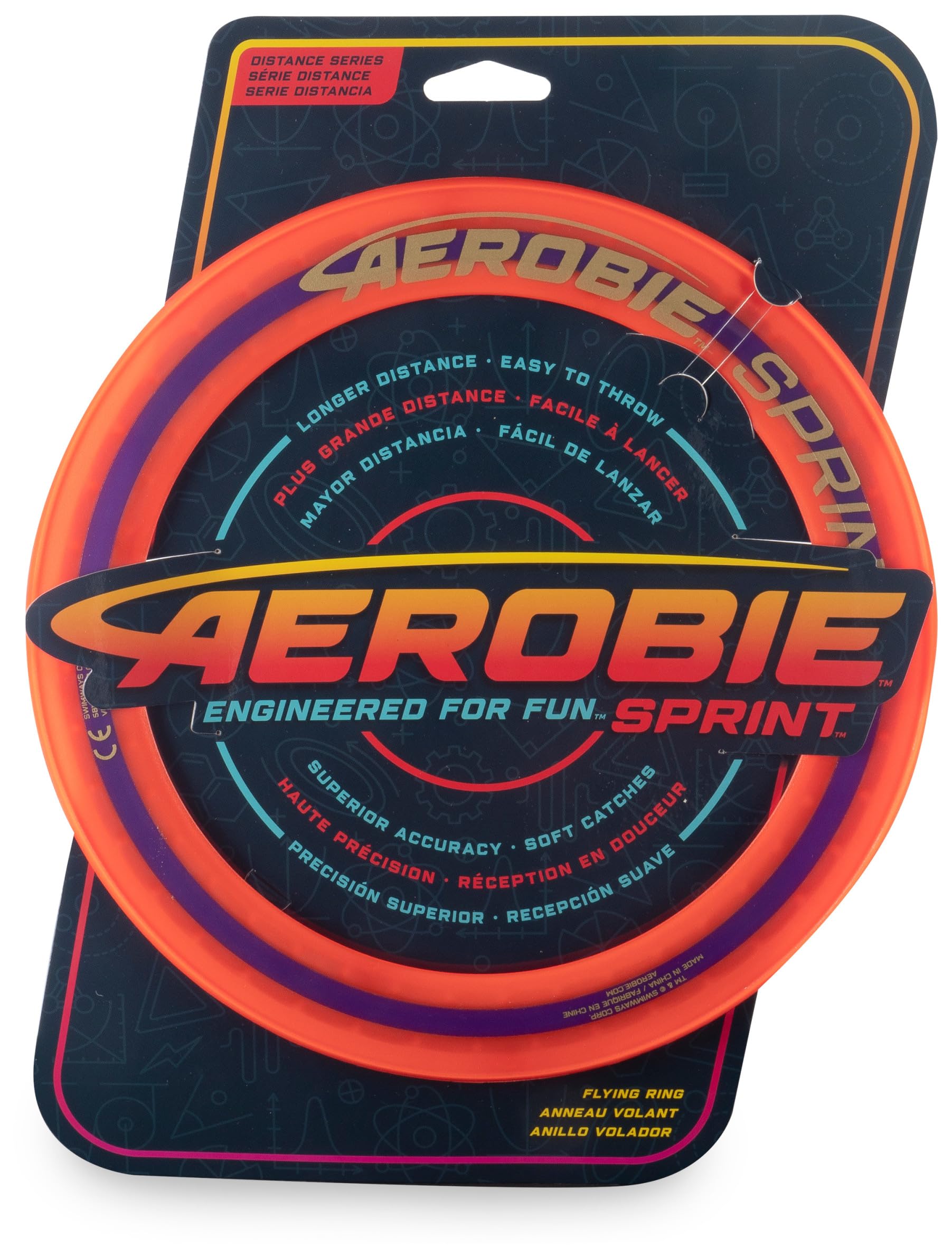 Aerobie Sprint Flying Ring - Precise Throwing | 25.4 cm Diameter | Orange 1