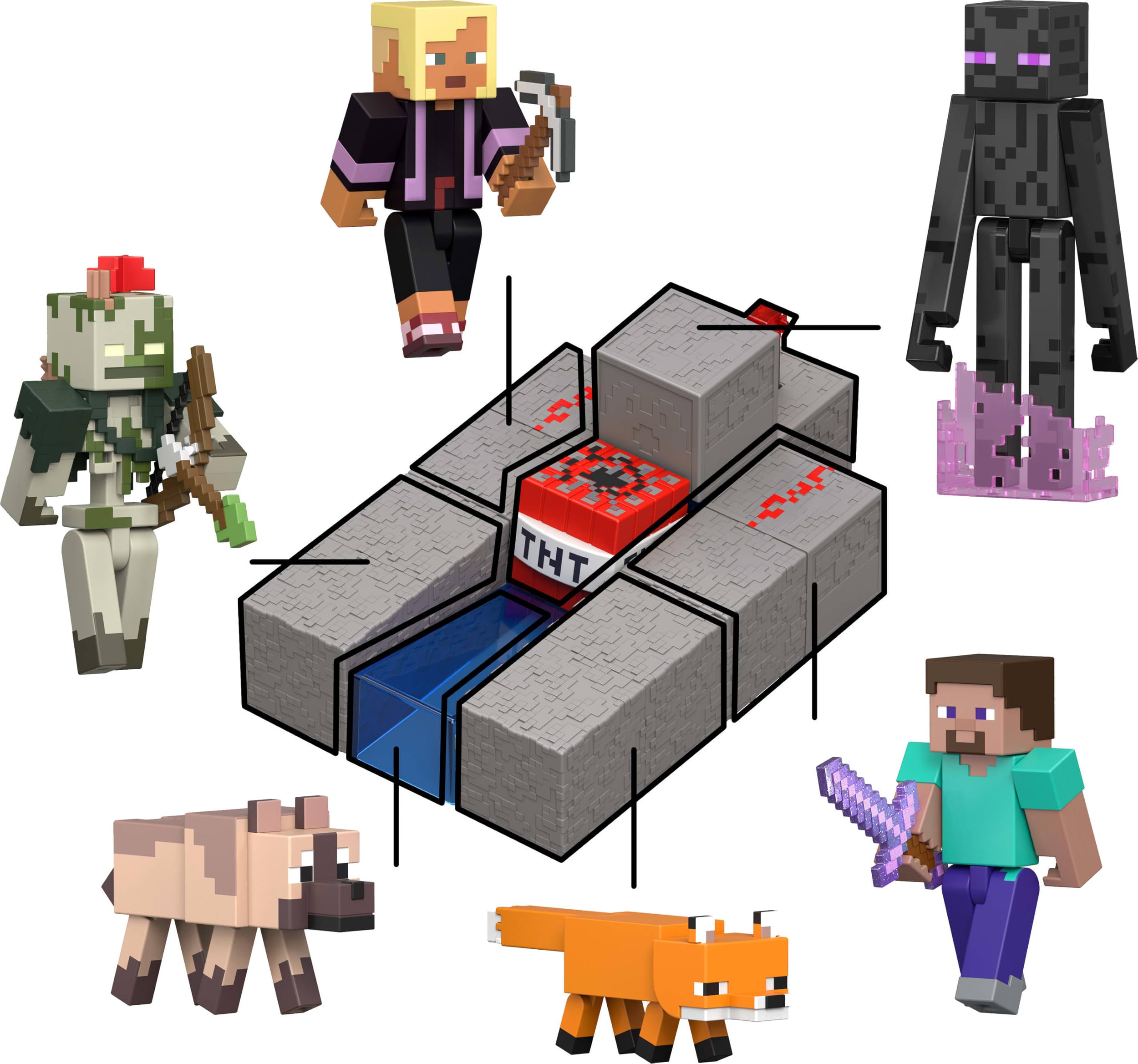 Mattel Minecraft Enderman Action Figure with Accessory and Redstone Building Piece | 3.25-inch Scale 2