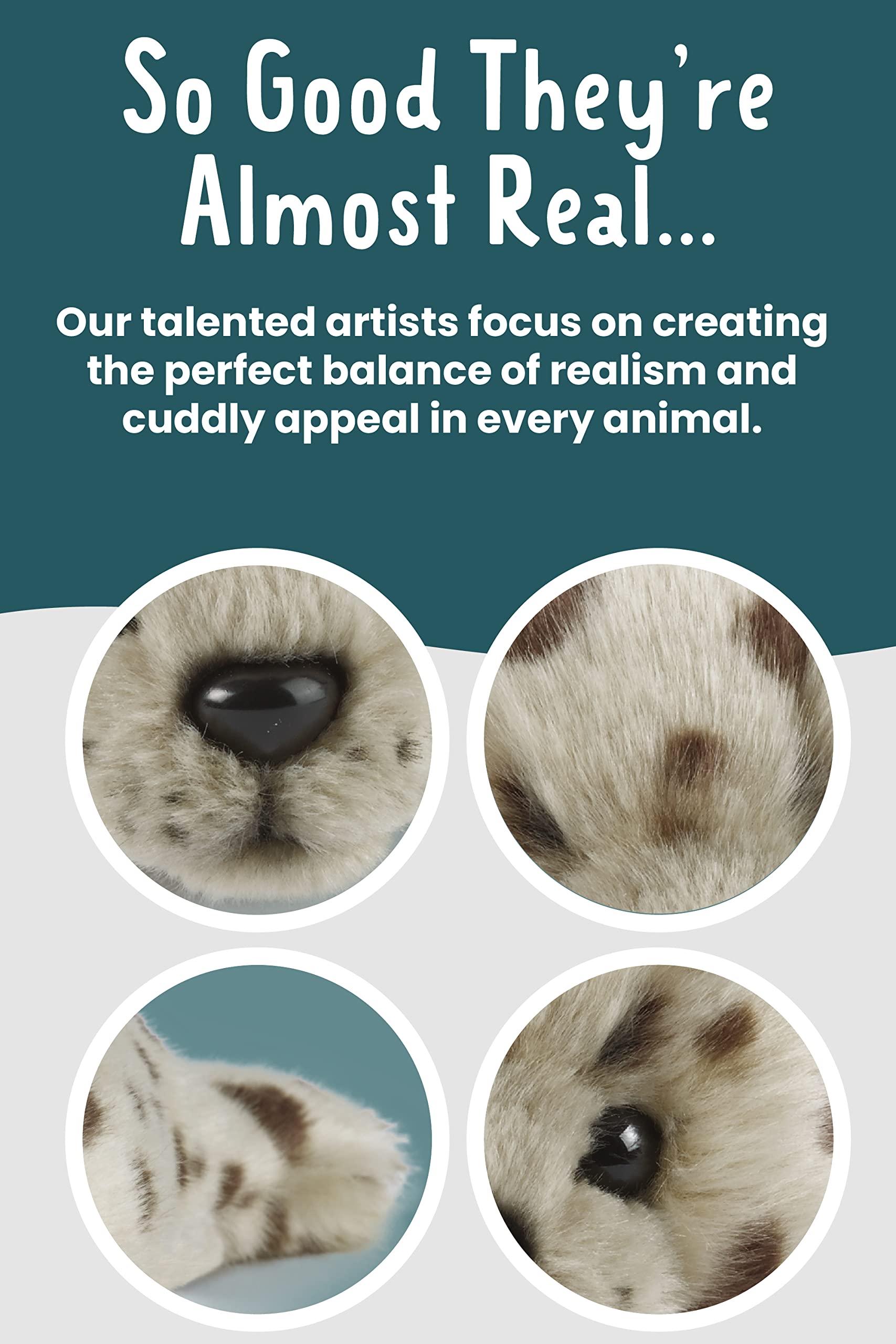 Living Nature Common Seal Pup Plush Toy - Realistic Soft Stuffed Animal with Educational Fact Tag 7