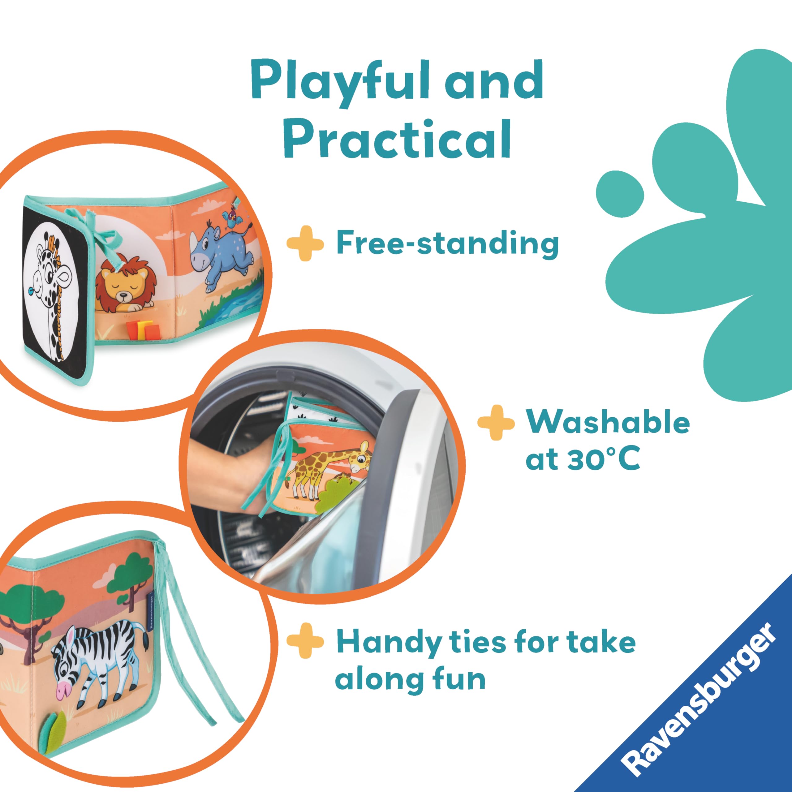 Ravensburger Play+ Tummy Time Wild Animals Baby Sensory Development Toy 5