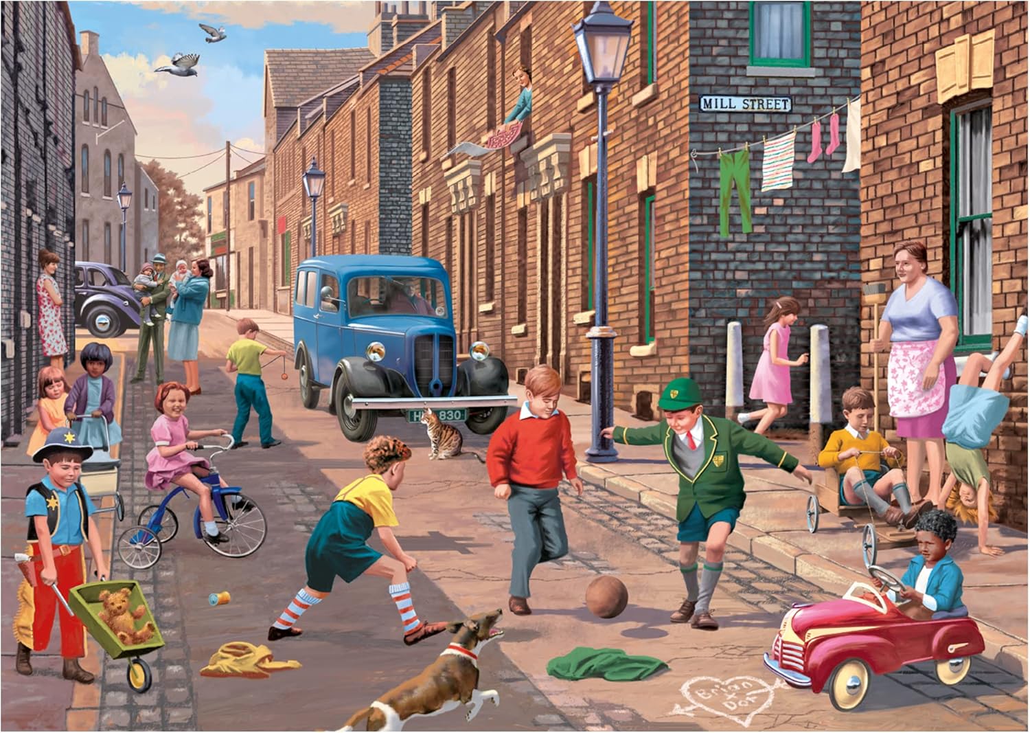 Falcon de luxe Playing in the Street - 2 x 500-Piece Jigsaw Puzzle for Adults 3