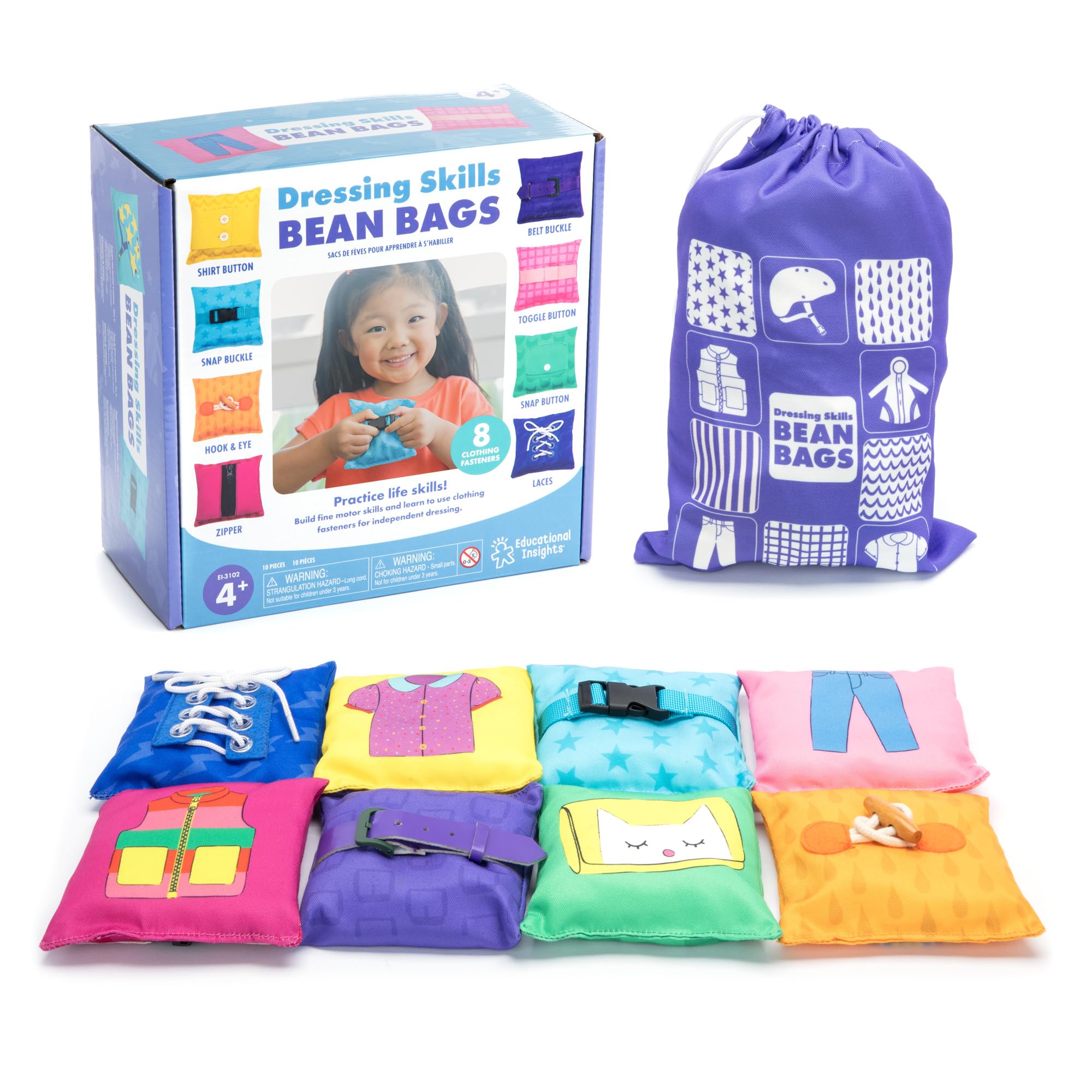 Learning Resources Dressing Skills Bean Bags - Educational Sensory Toys for Toddlers 3+ 7
