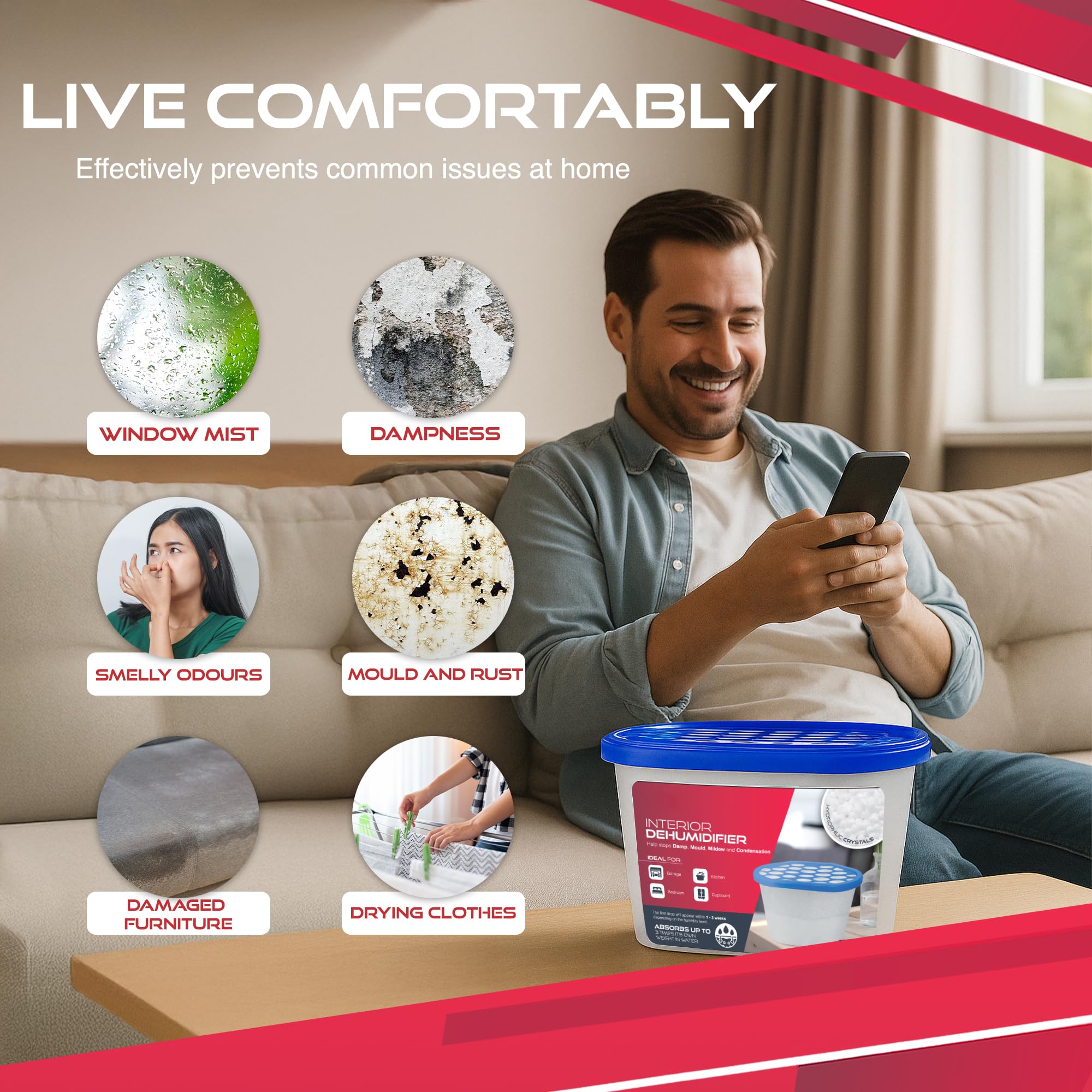 Sterlix Dehumidifier Tubs - 5 Pack 500ml Capacity | Combats Condensation & Mould 8