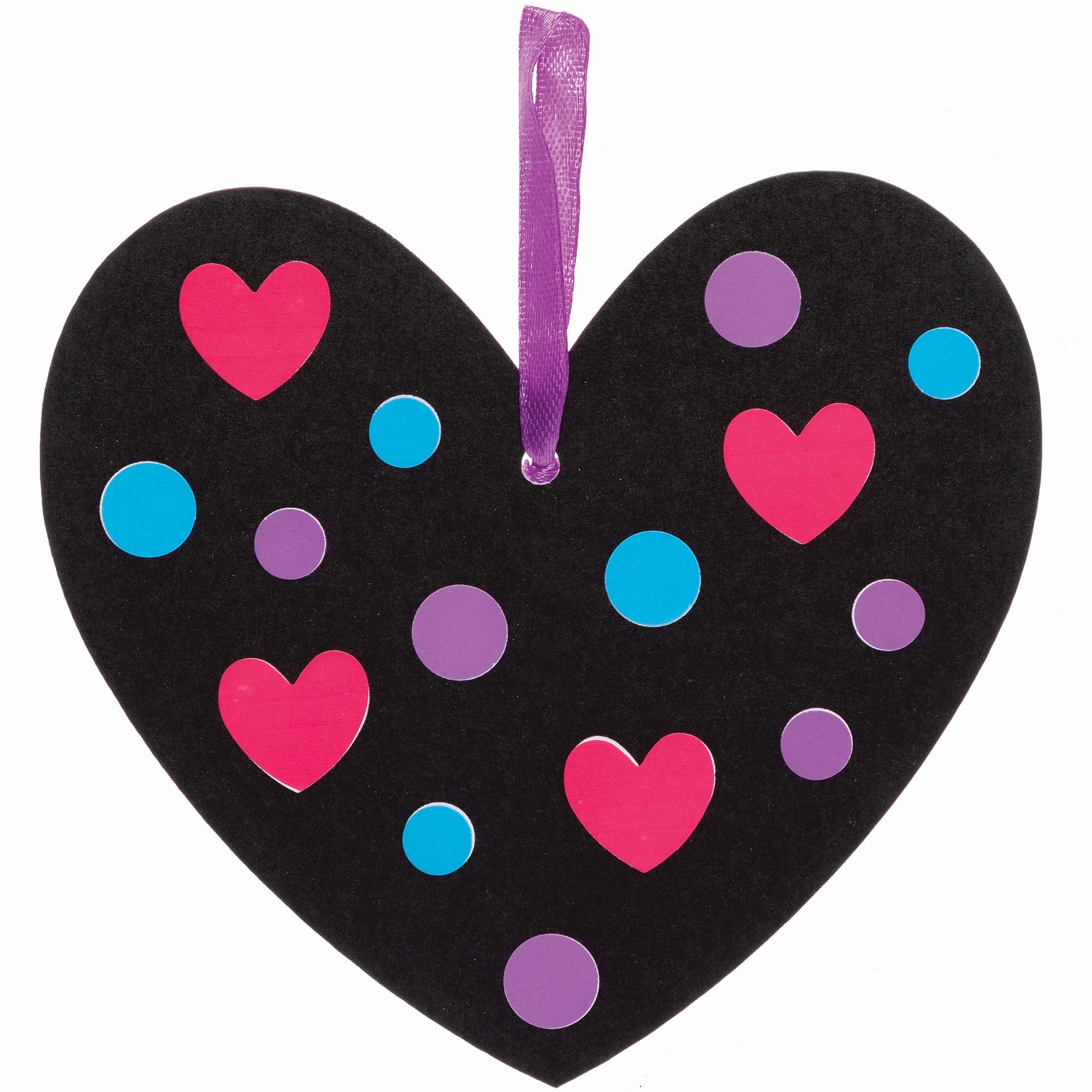 Baker Ross Heart Dotty Art Decorations - Pack of 12, Valentines Crafts for Kids Ages 3+ 4