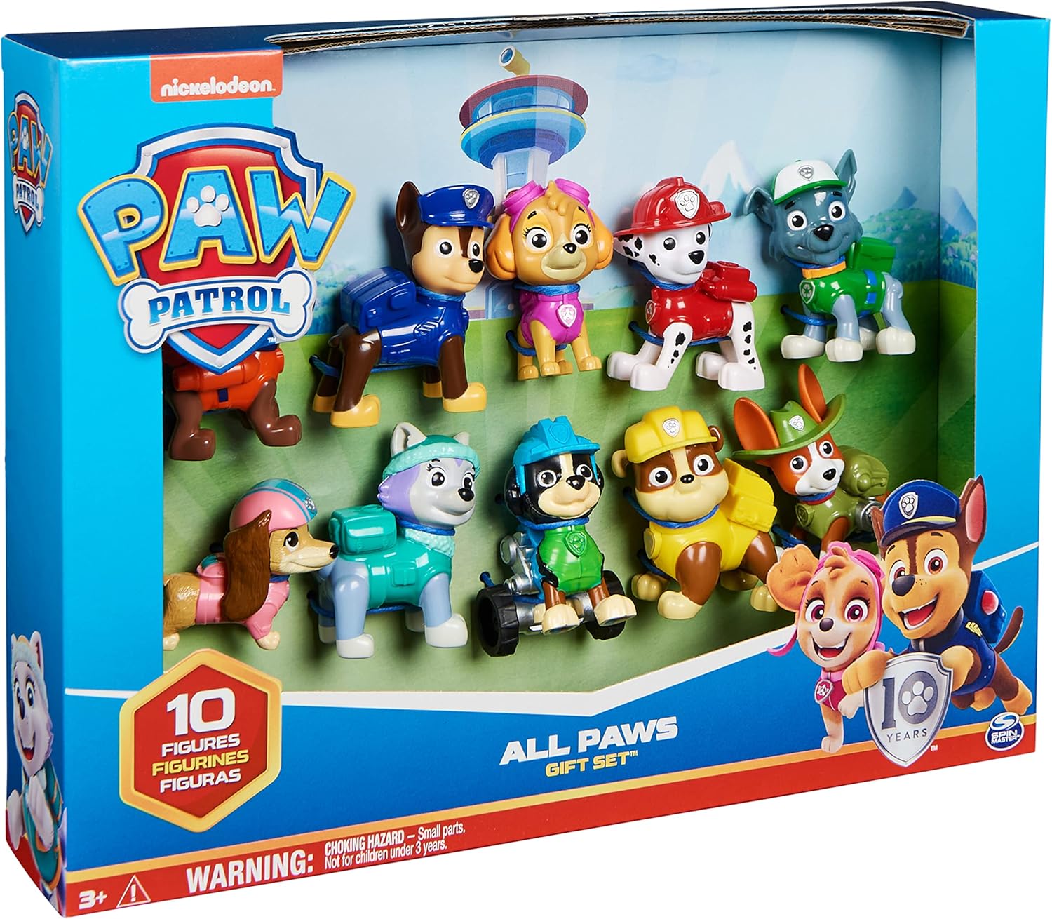 Paw Patrol 10th Anniversary All Paws On Deck Toy Figures Gift Pack - 10 Collectible Action Figures for Kids 4