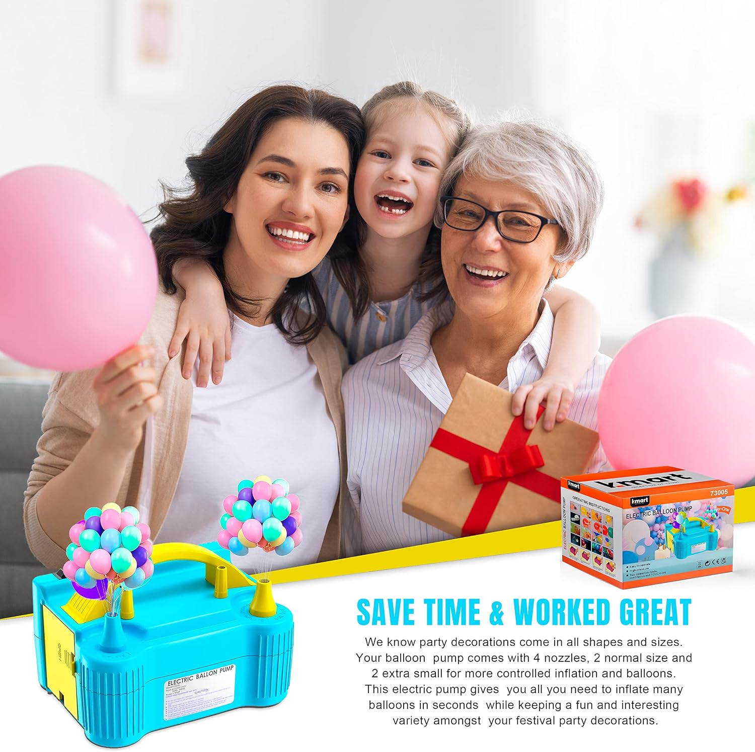 Electric Balloon Pump - Dual Nozzle, Portable Inflator for Party Decorations 6