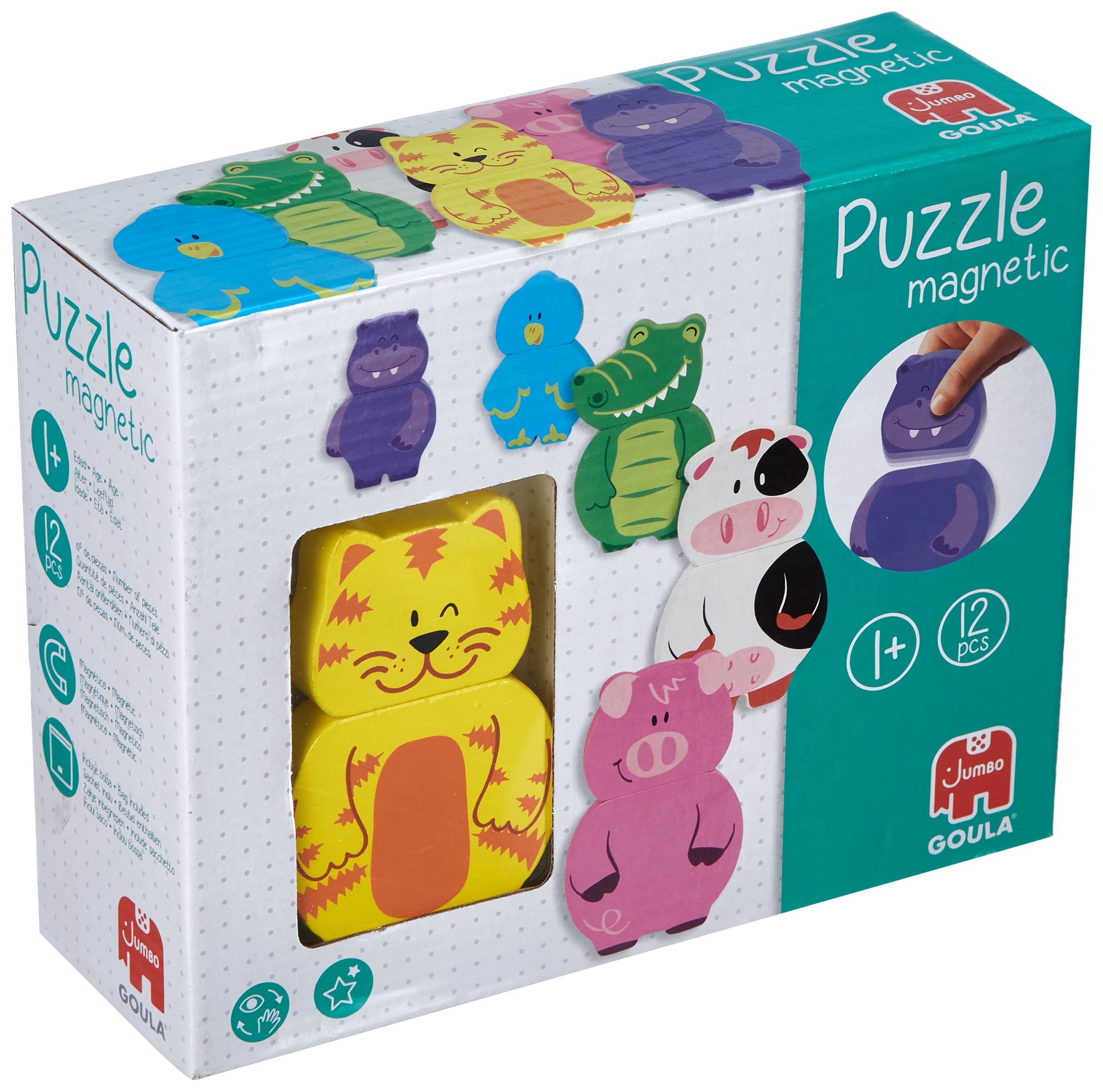 Goula Magnetic Interchangeable Puzzle - Educational Wooden Animal Puzzle for Toddlers 12 Months+ 5