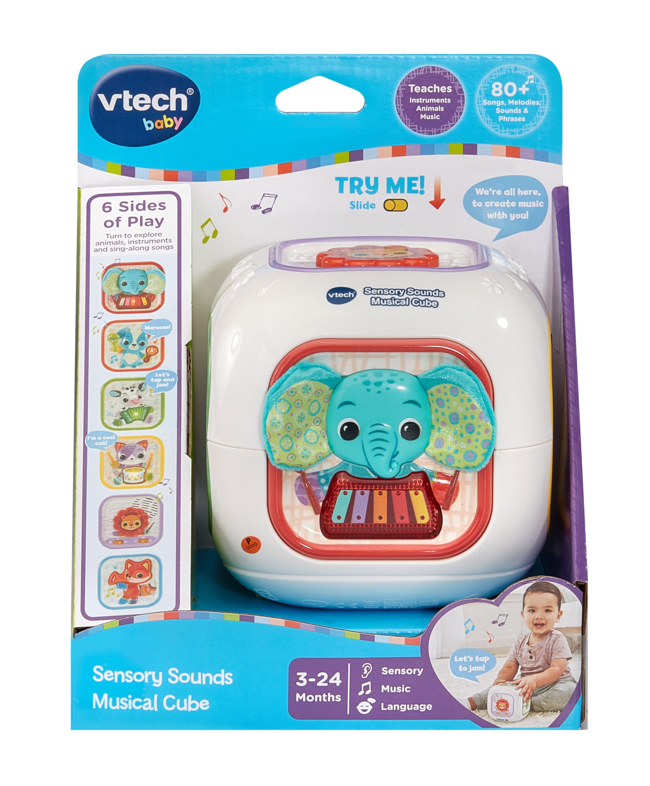 VTech Baby Sensory Sounds Musical Cube - Interactive Musical Toy for 3 Months+ 8