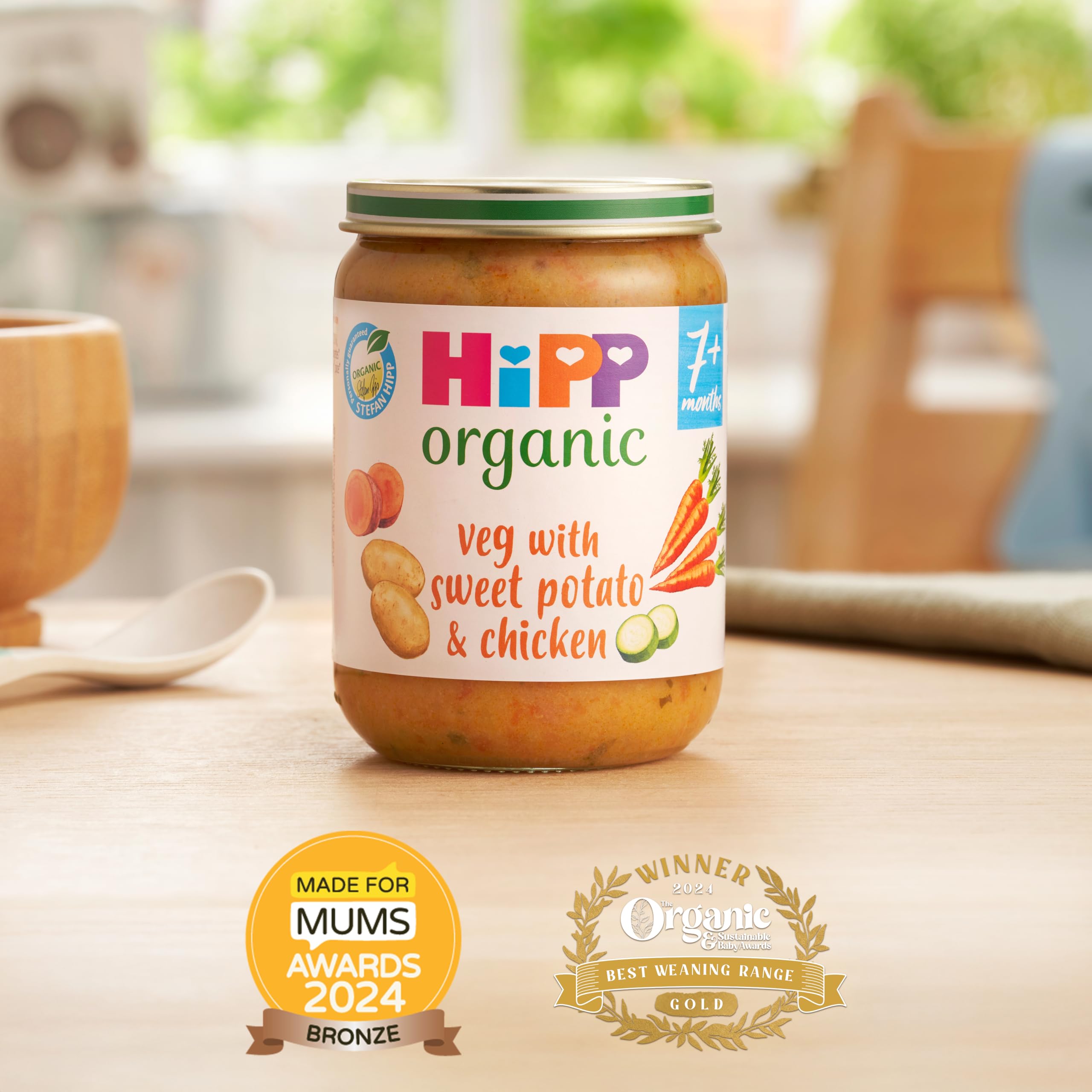HiPP Organic Veg with Sweet Potato & Chicken Baby Food Jar | 7+ Months | 6 x 190g Pack