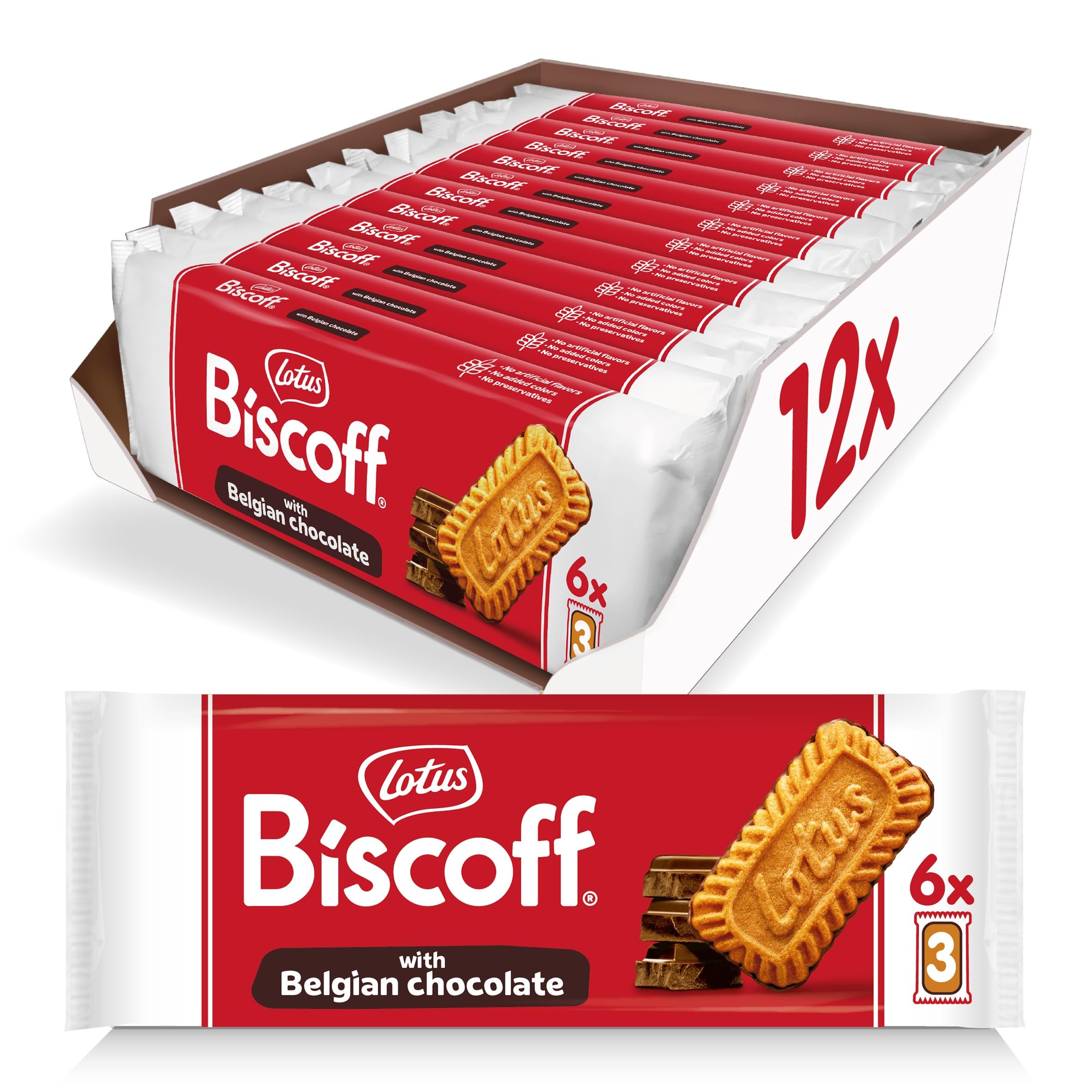 Biscoff Dark Chocolate Coated Caramelised Biscuits Multipack - 12 Packs of 18 | 216 Count 1