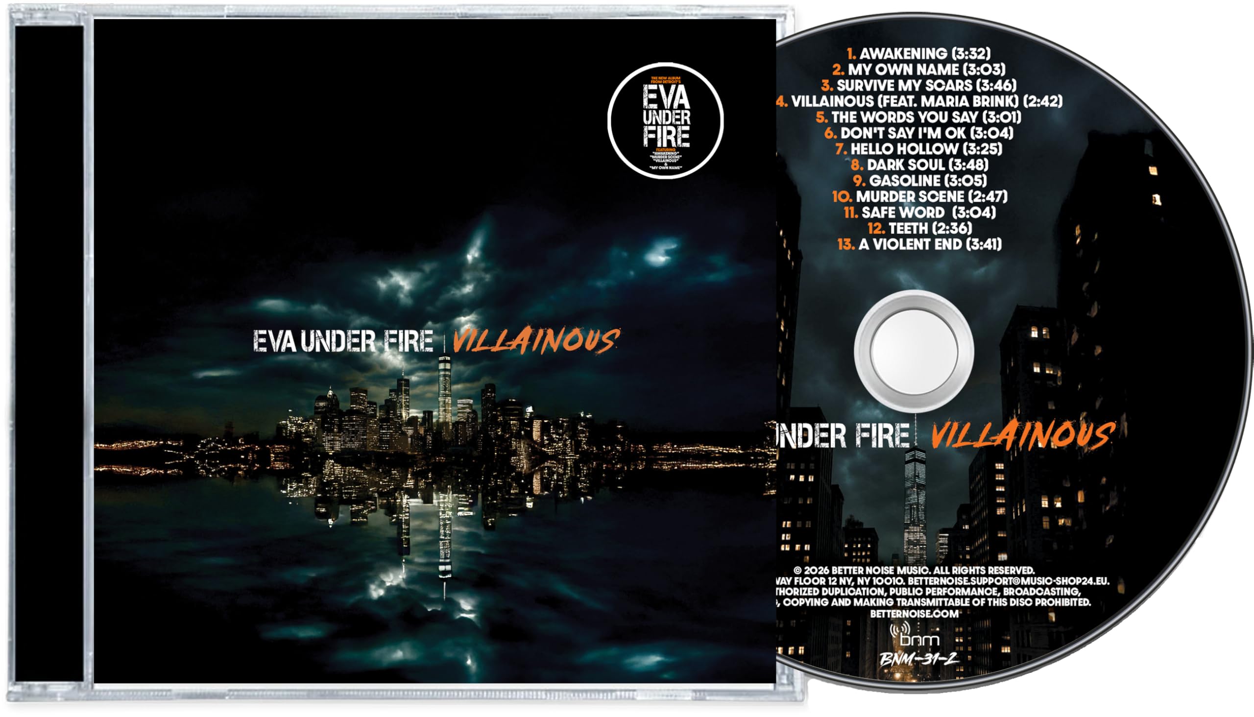 Eva Under Fire - Villainous [CD] 1