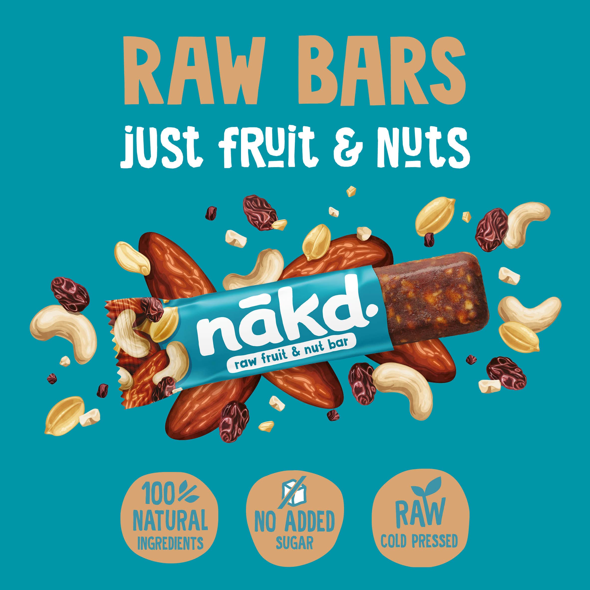 Nakd Salted Caramel Raw Fruit & Nut Bars - Vegan, Gluten Free, No Added Sugar - 35g x 18 3