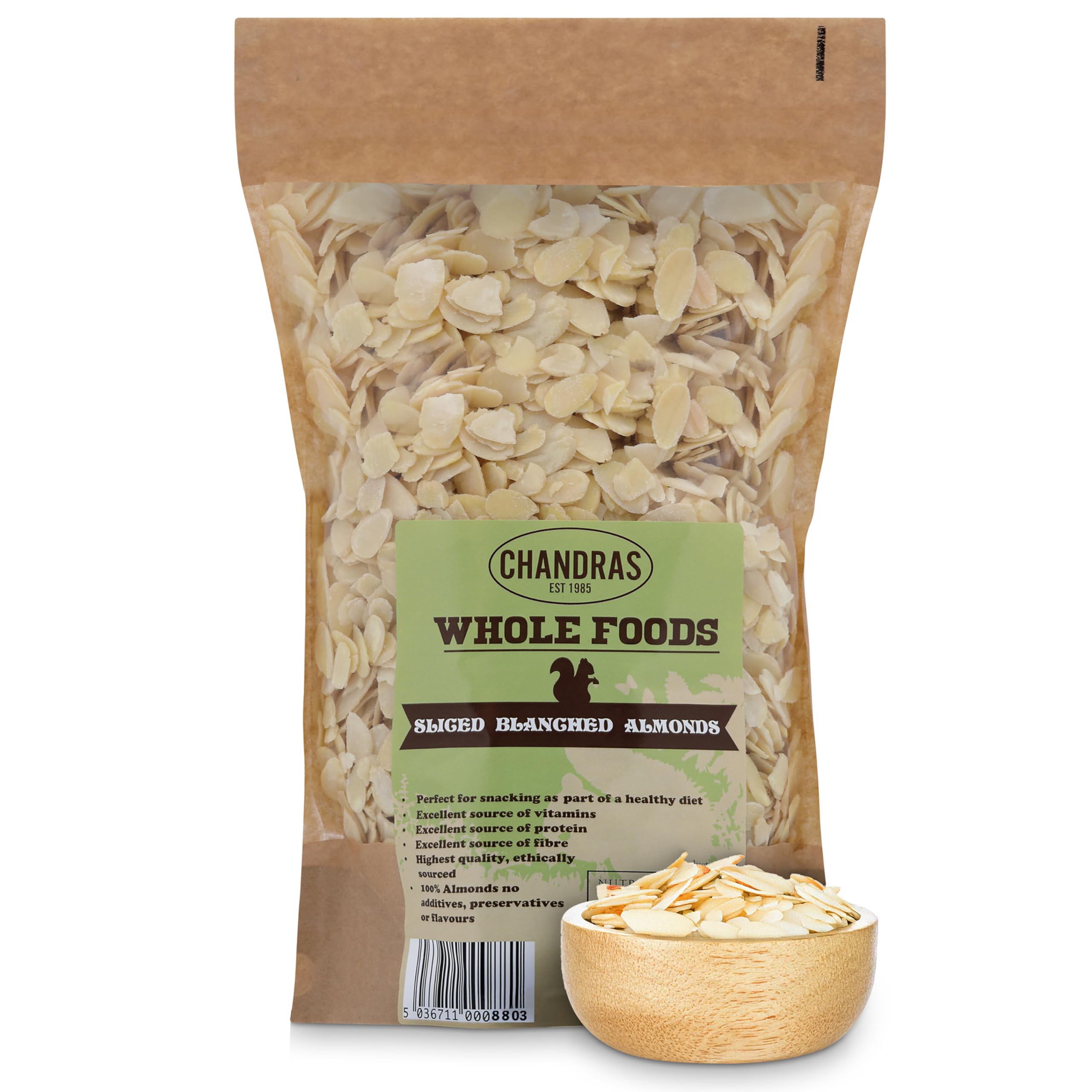 Chandra Whole Foods - Almond Flakes 1KG – Blanched & Sliced Almond Slivers