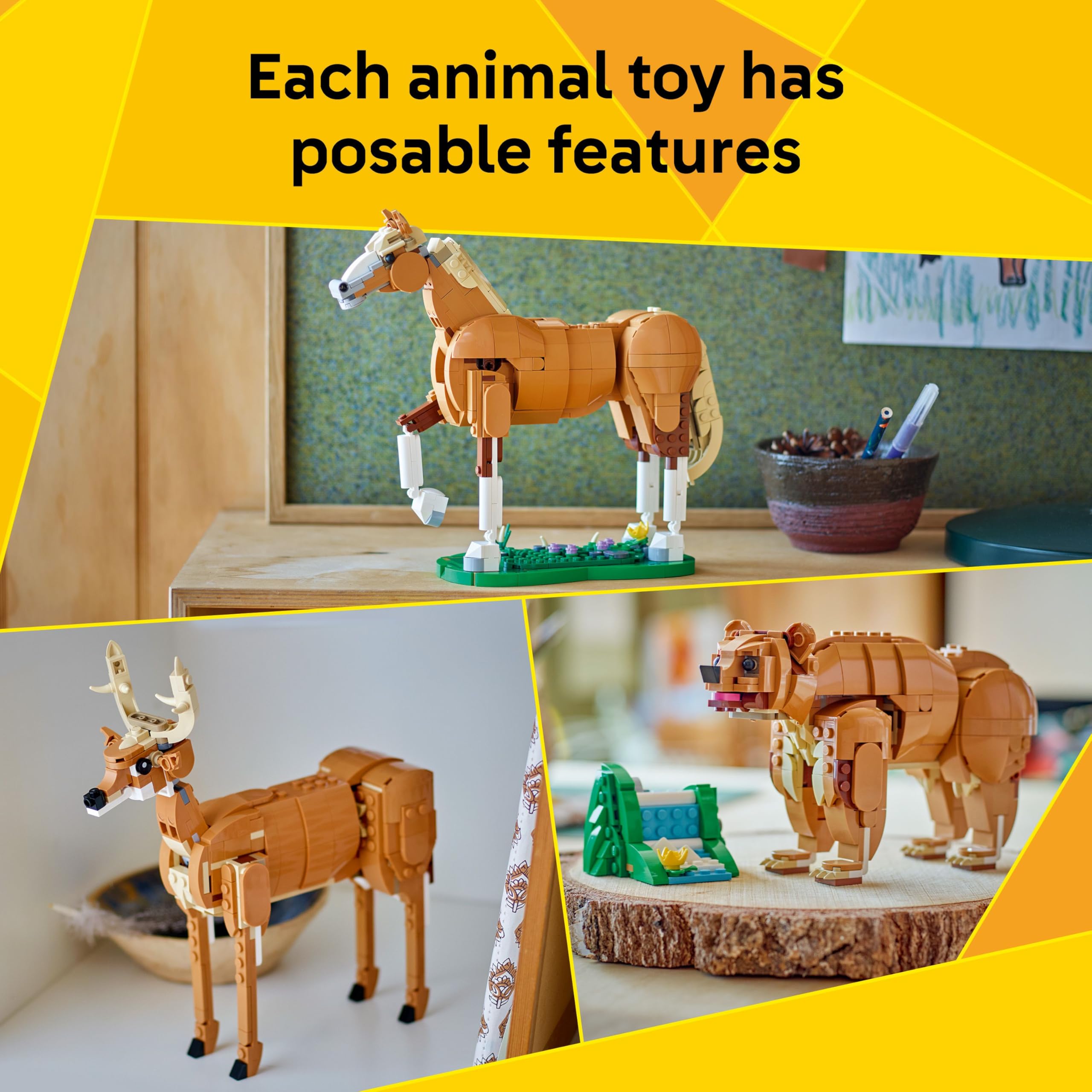 LEGO Creator 3in1 Beautiful Horse Toy - 3 Animal Building Sets for Ages 9+ 9