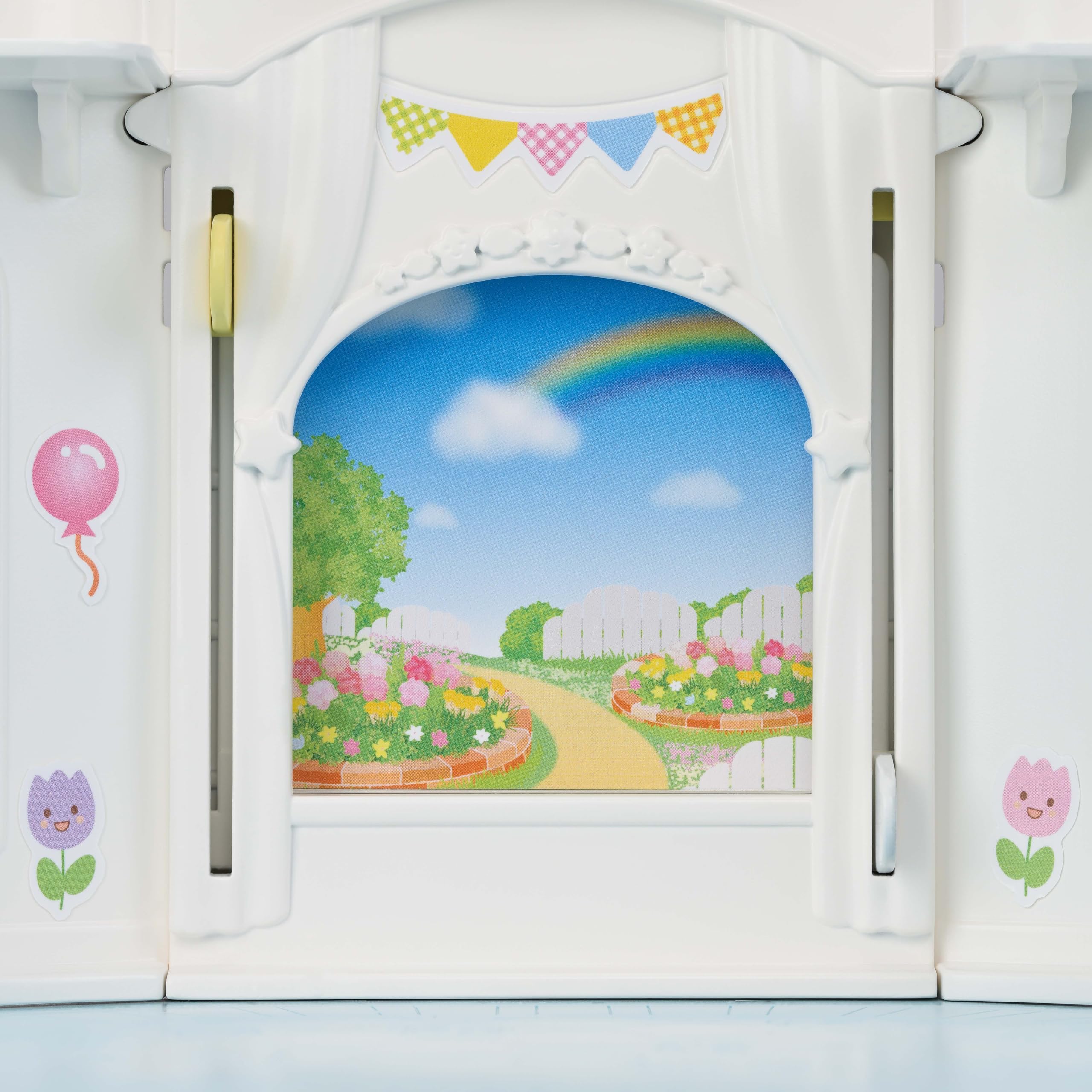 Sylvanian Families Sunny Castle Nursery Playset - Interactive Weather Feature | Includes Flora Rabbit Baby | Ages 3+ 5