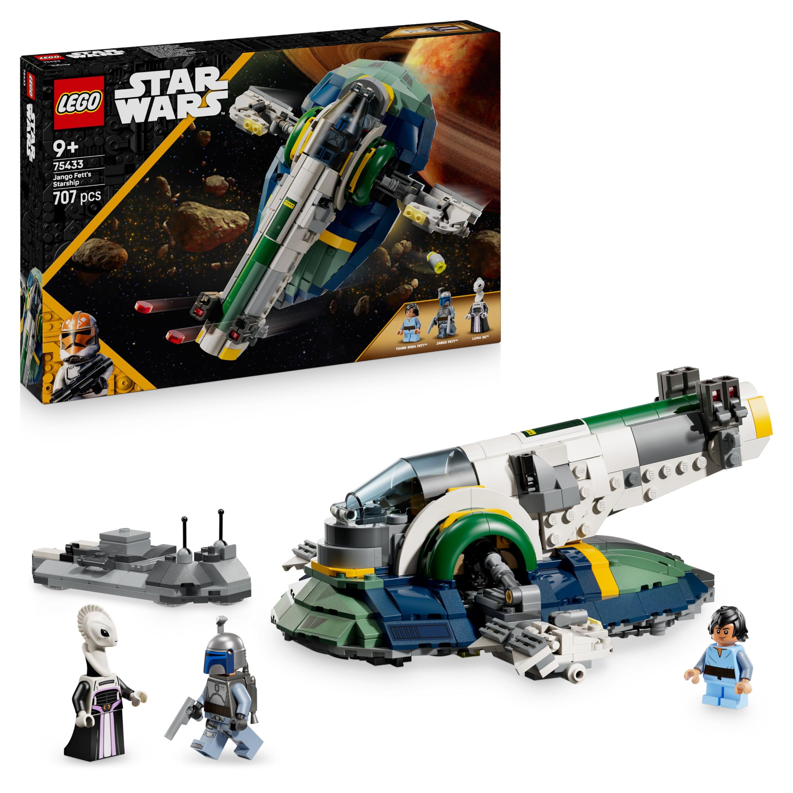 LEGO Star Wars 75433 Jango Fett's Starship - Buildable Play & Display Toy with Rotating Wings for Ages 9+