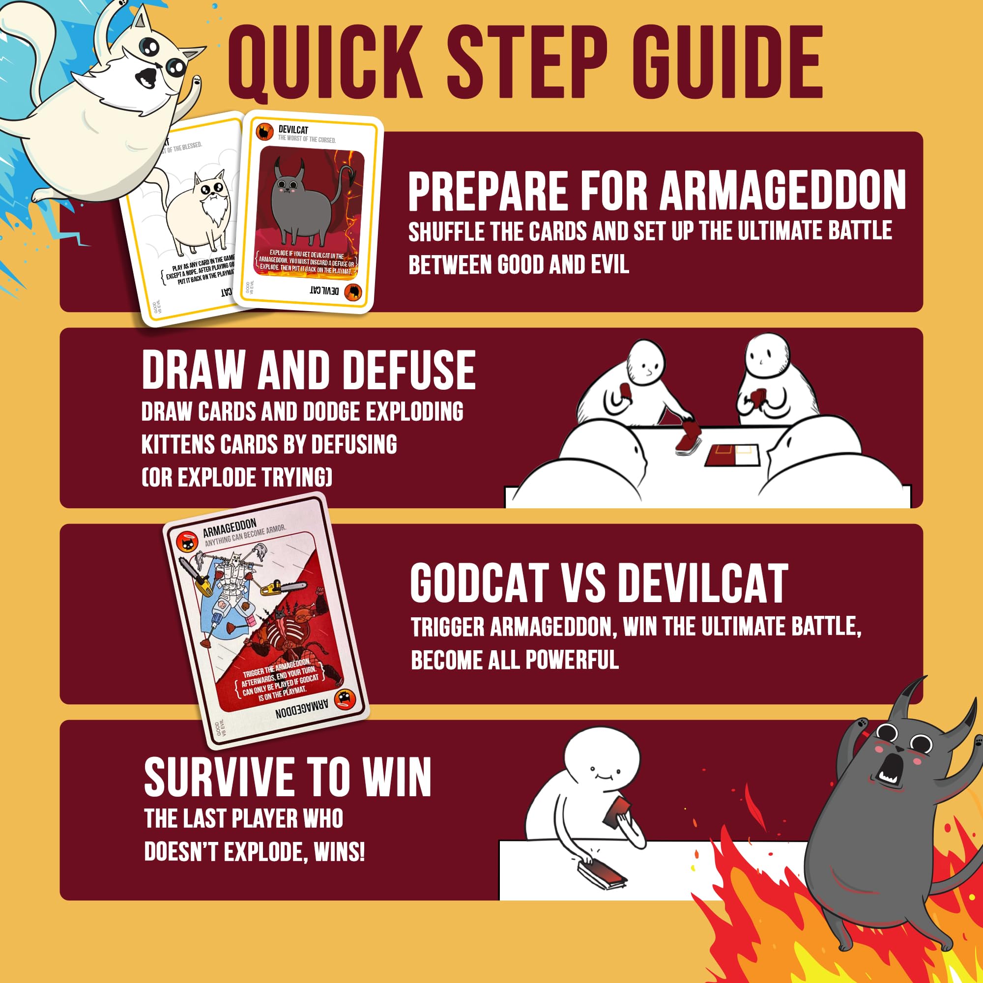 Exploding Kittens Good vs. Evil Card Game - 2-5 Players - Ages 7+ - Based on Netflix Series 7