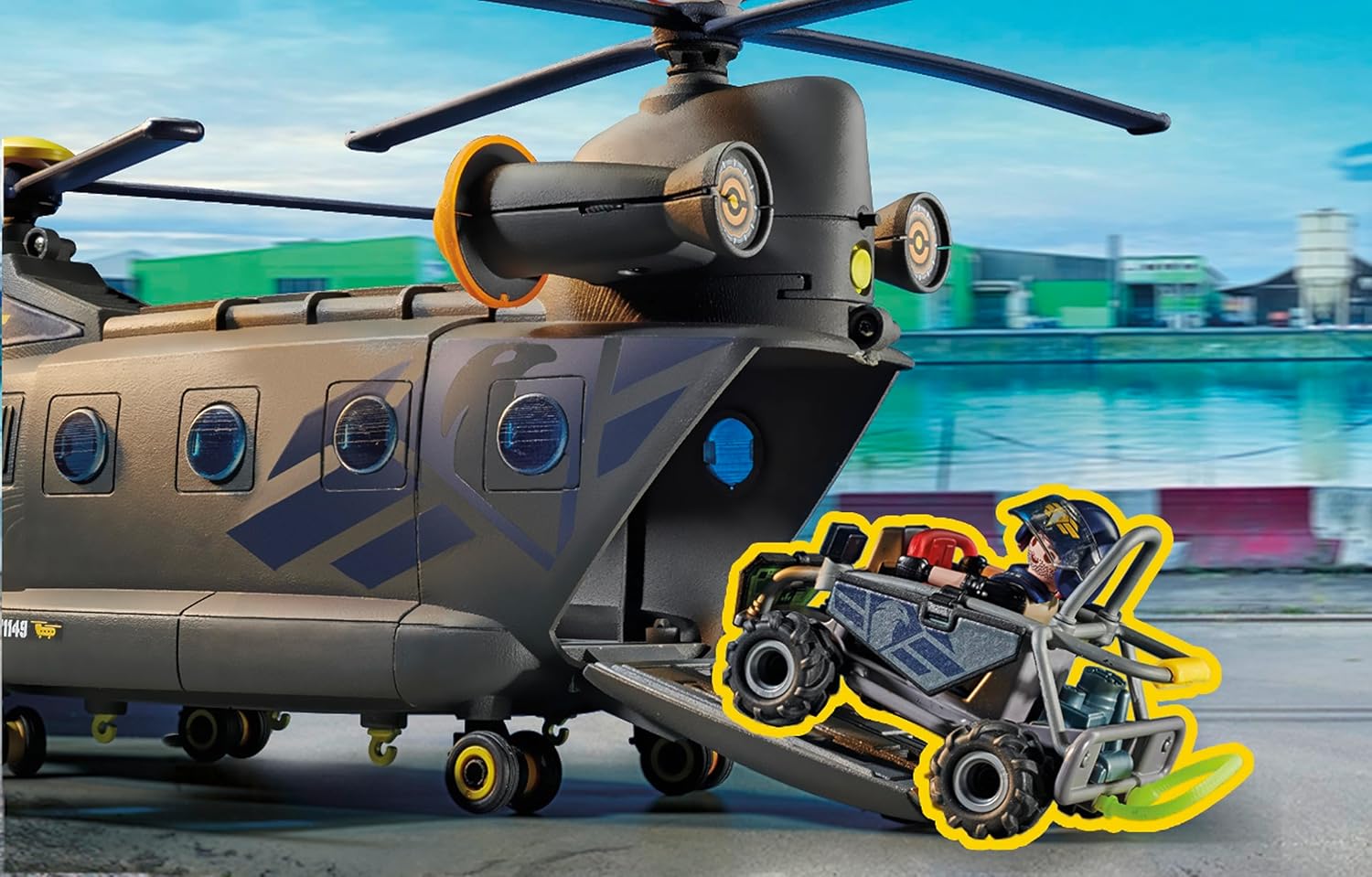 Playmobil 71149 Tactical Police Twin-Prop Helicopter - Light & Sound Vehicle Playset for Ages 5+ 8