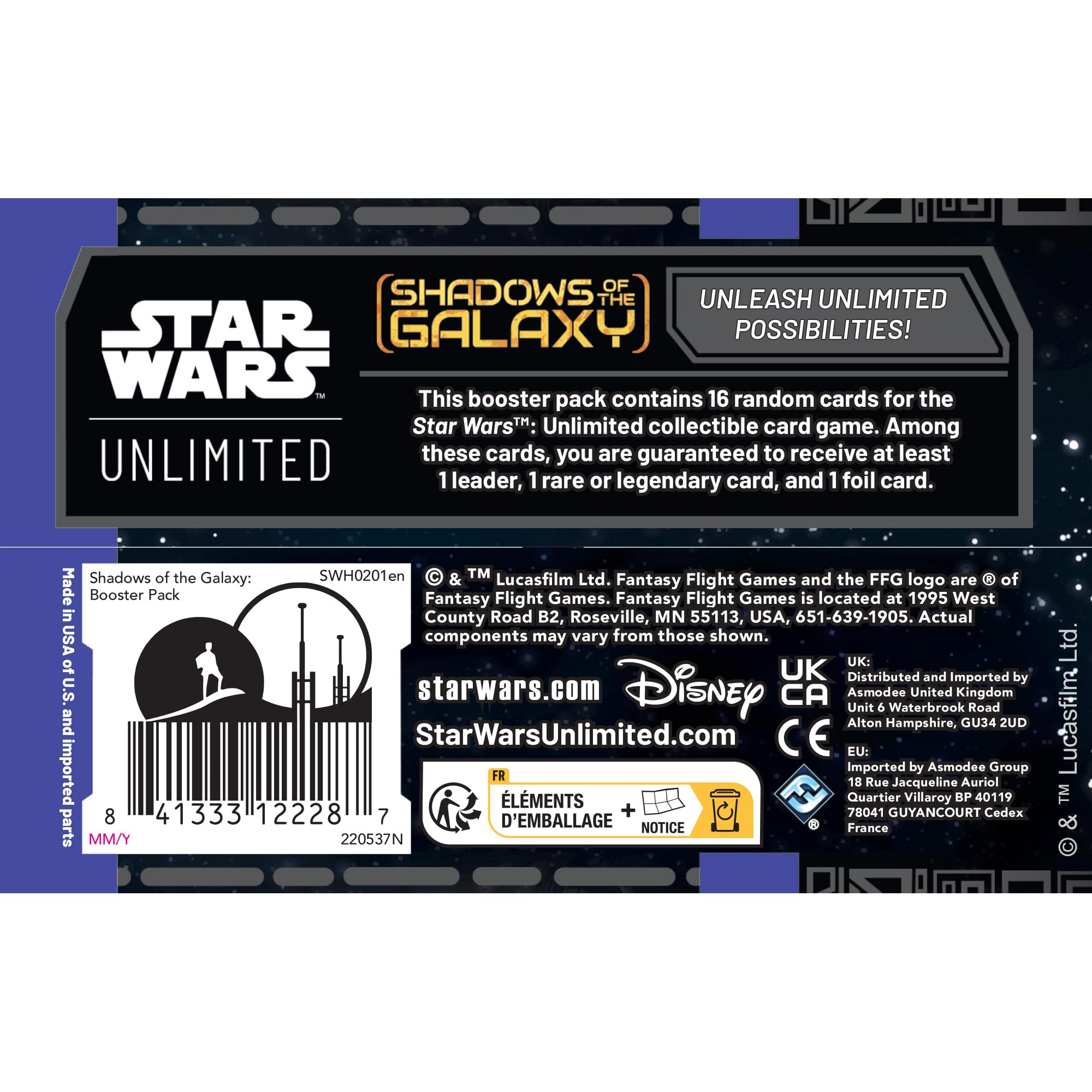 Fantasy Flight Games Star Wars: Unlimited Shadows of the Galaxy Booster Display 4