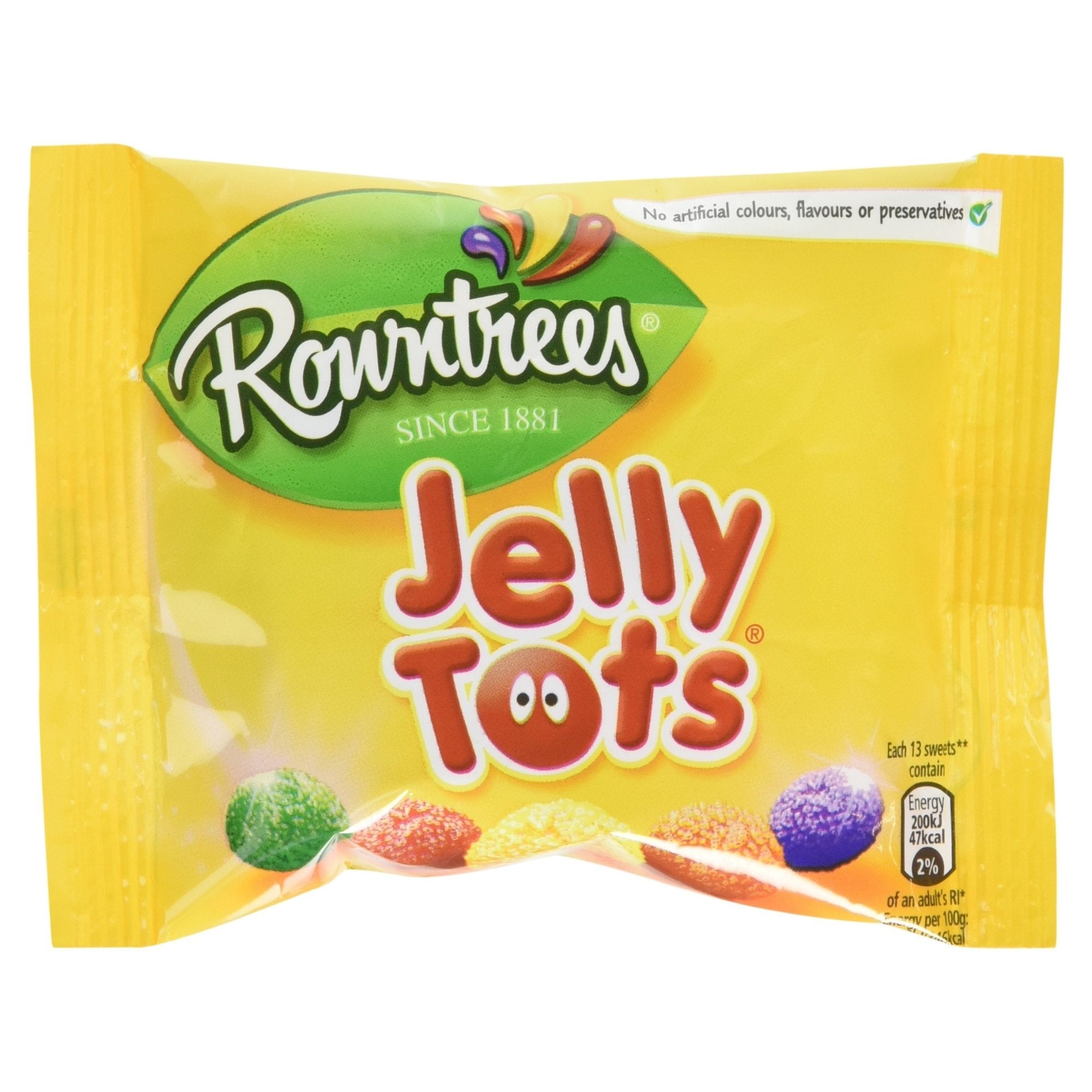 Rowntree's Jelly Tots Sweets - Vegan Friendly Fruit Chewy Sweets, 36 x 42 g