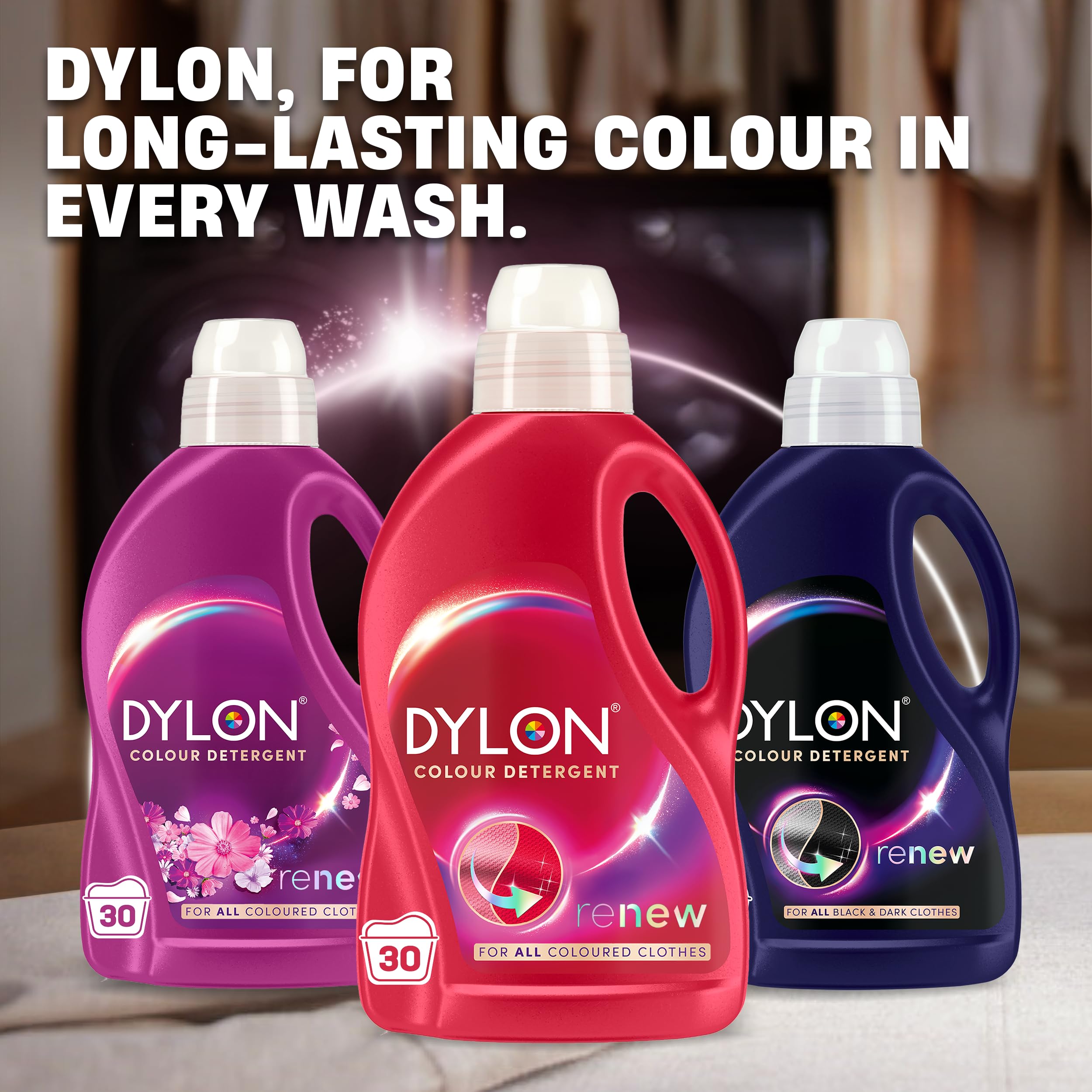 Dylon Colour Detergent Liquid Laundry Detergent for All Colours | 30 Wash Loads | 1.5L 8