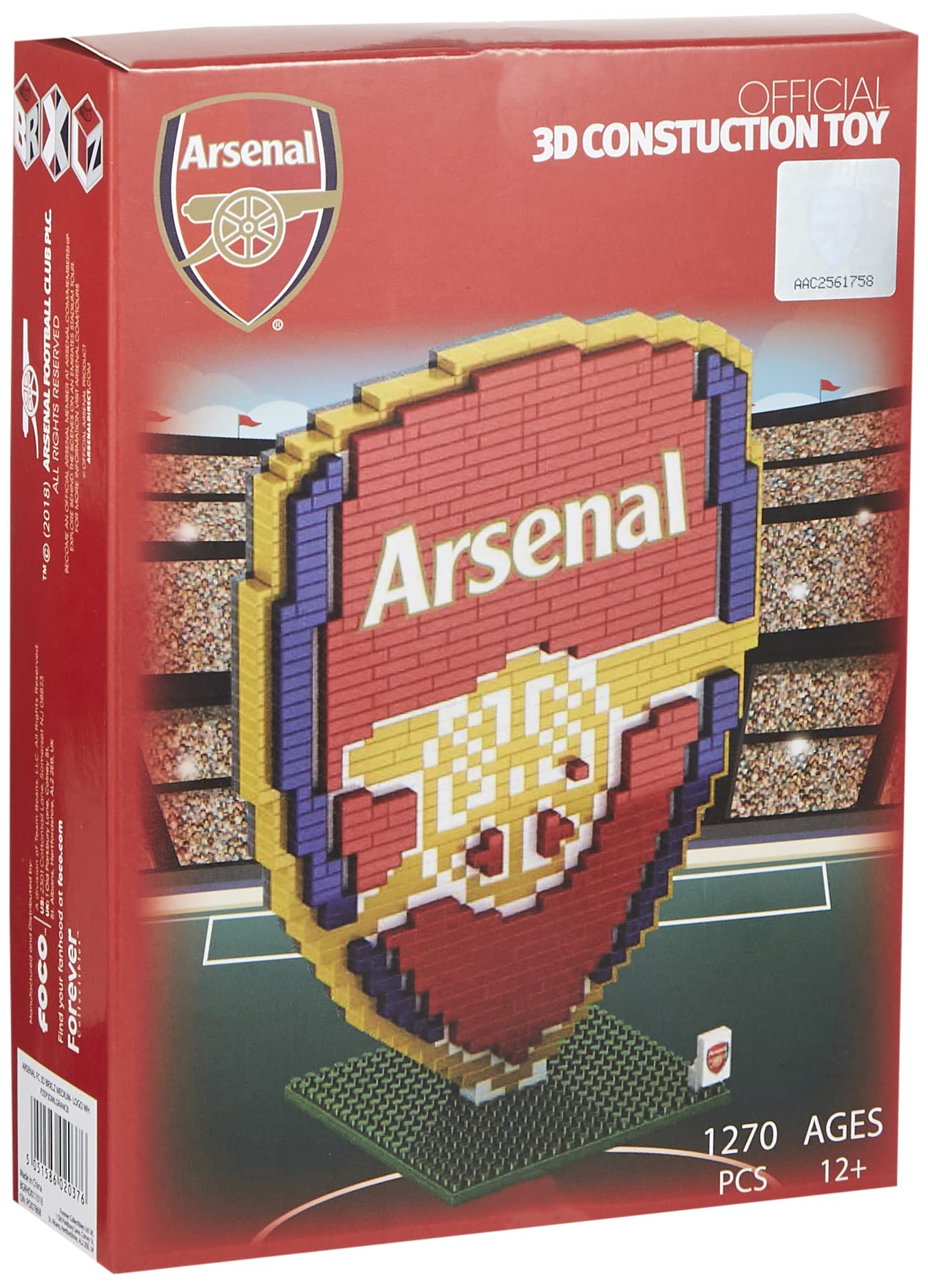 FOCO Arsenal FC Premier League BRXLZ Construction Building Set - 1271 Pieces
