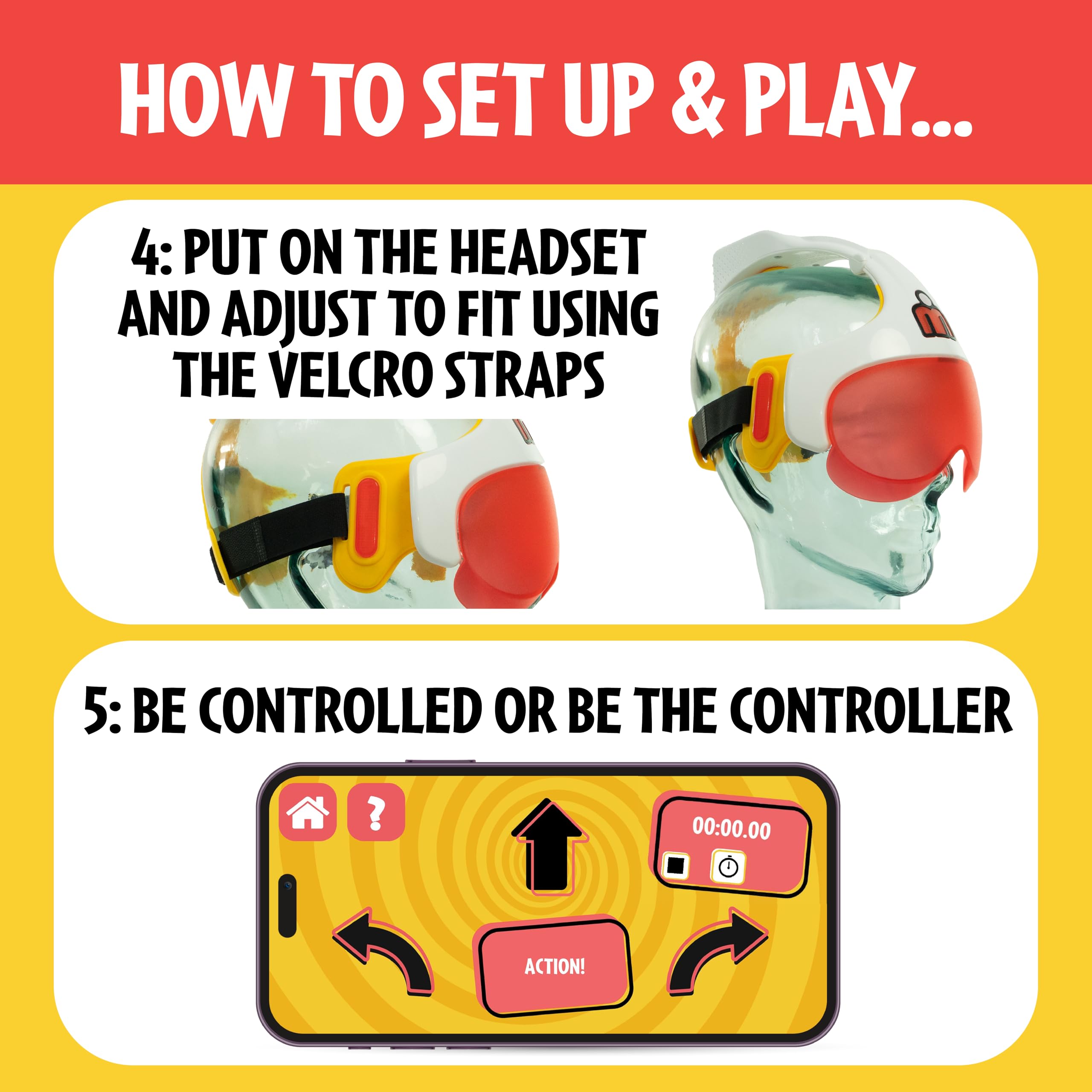 TOMY Human Controller Game - Interactive Blindfold Challenge with Vibrations and App Control 8