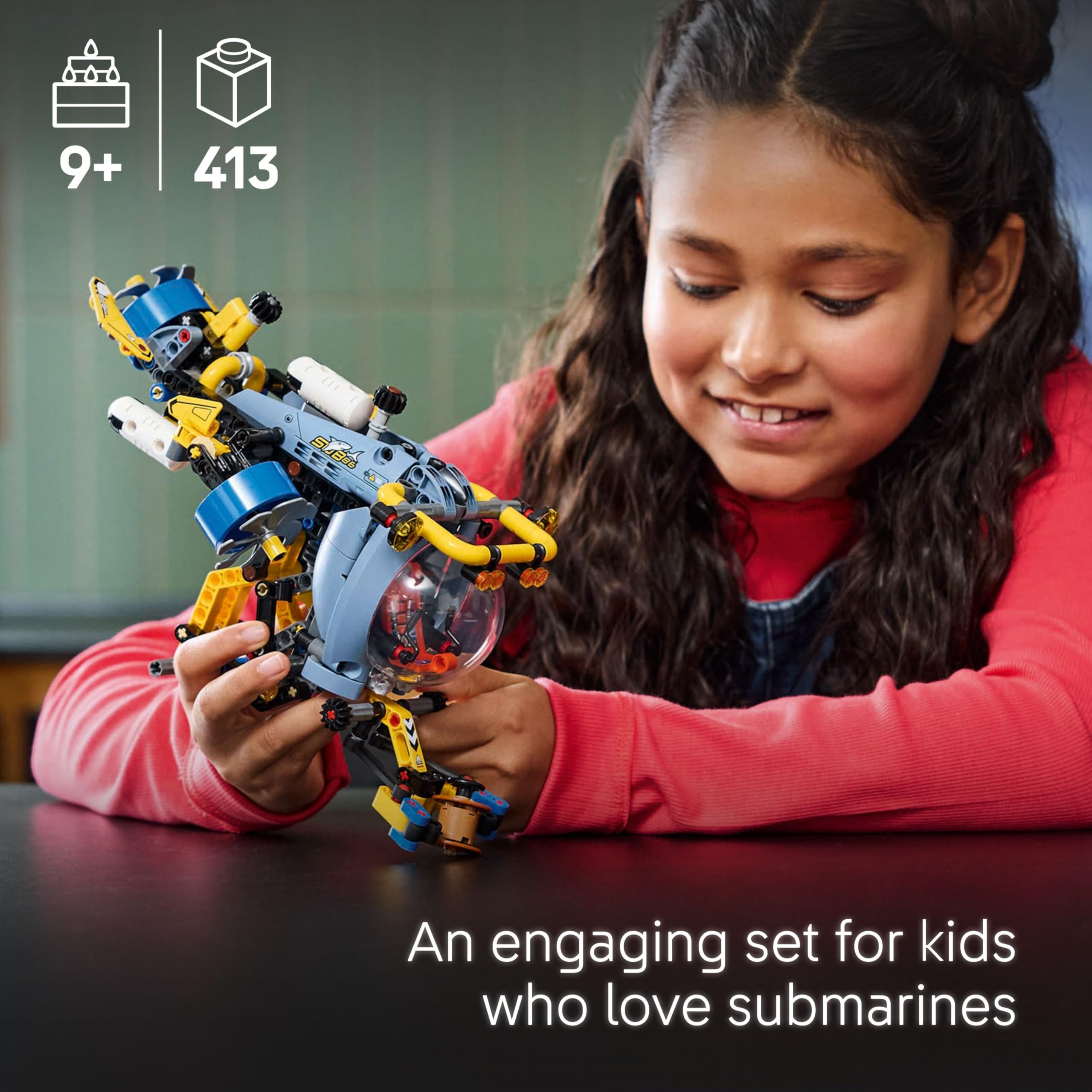LEGO Technic Deep-Sea Research Submarine Toy Set 42201 - Engineering Introduction for Ages 9+