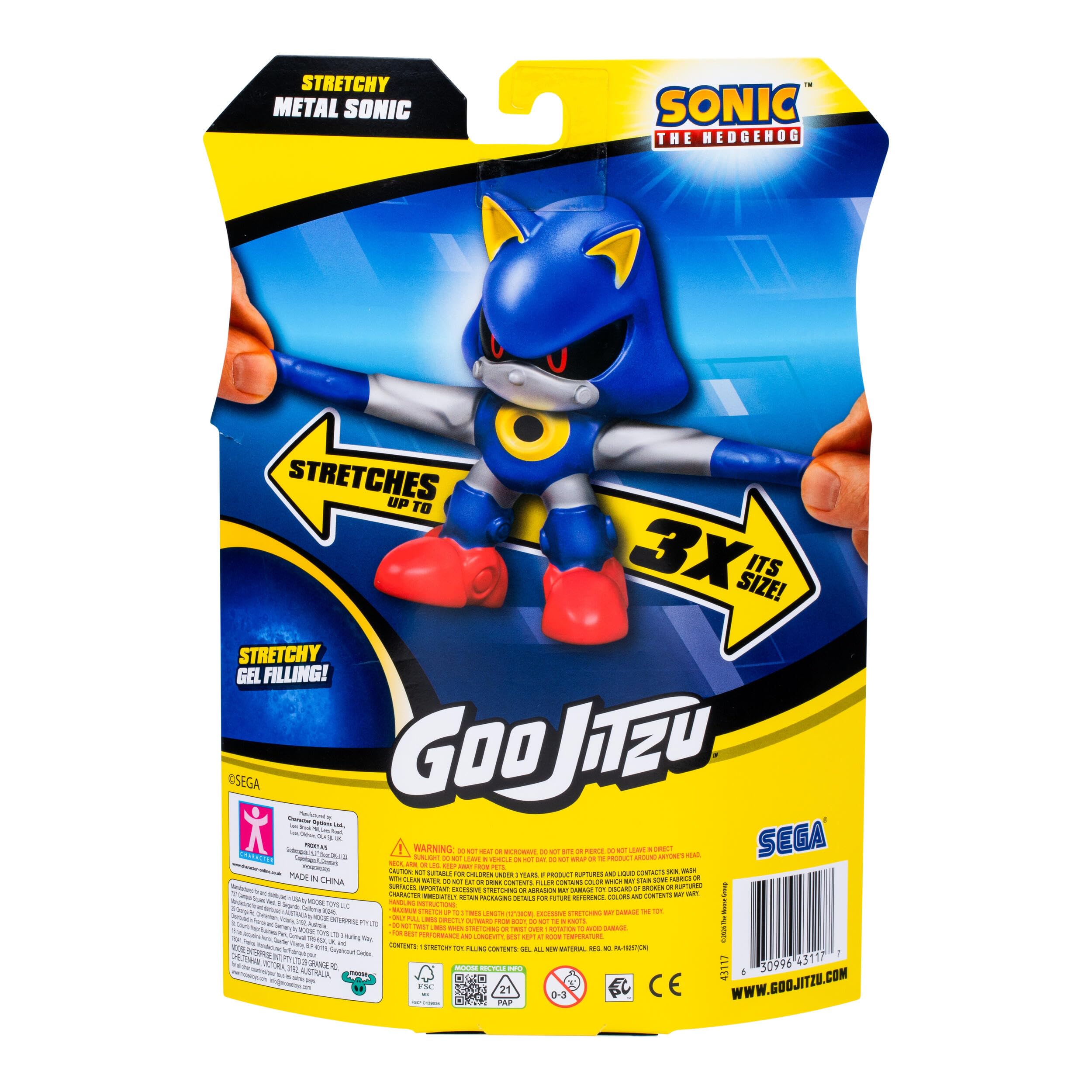 Heroes of Goo Jit Zu Metal Sonic Action Figure | Stretches up to 3x Size | 4+ Years