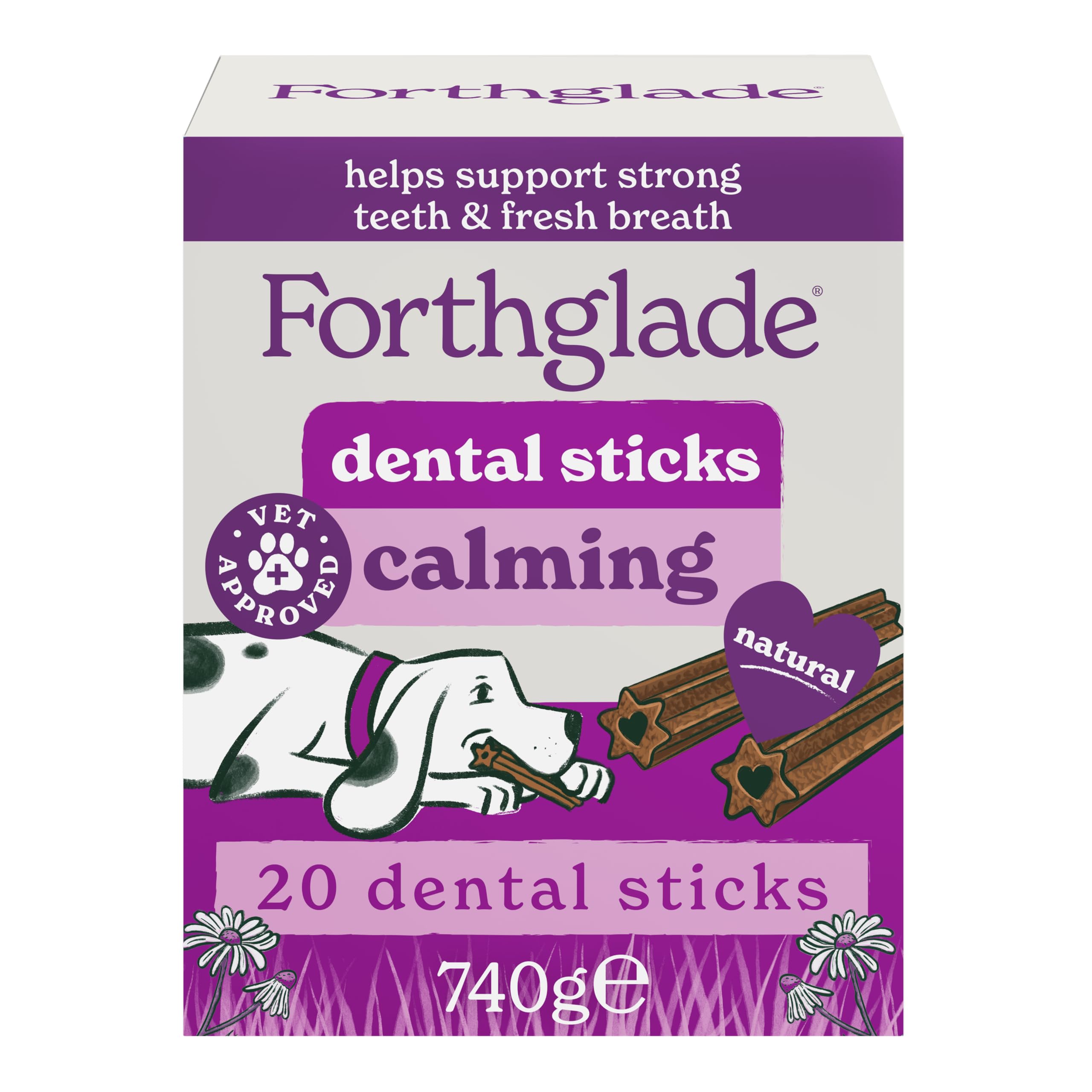 Forthglade Calming Dental Sticks for Dogs - 20 Count | Grain Free | Chicken Flavor 1