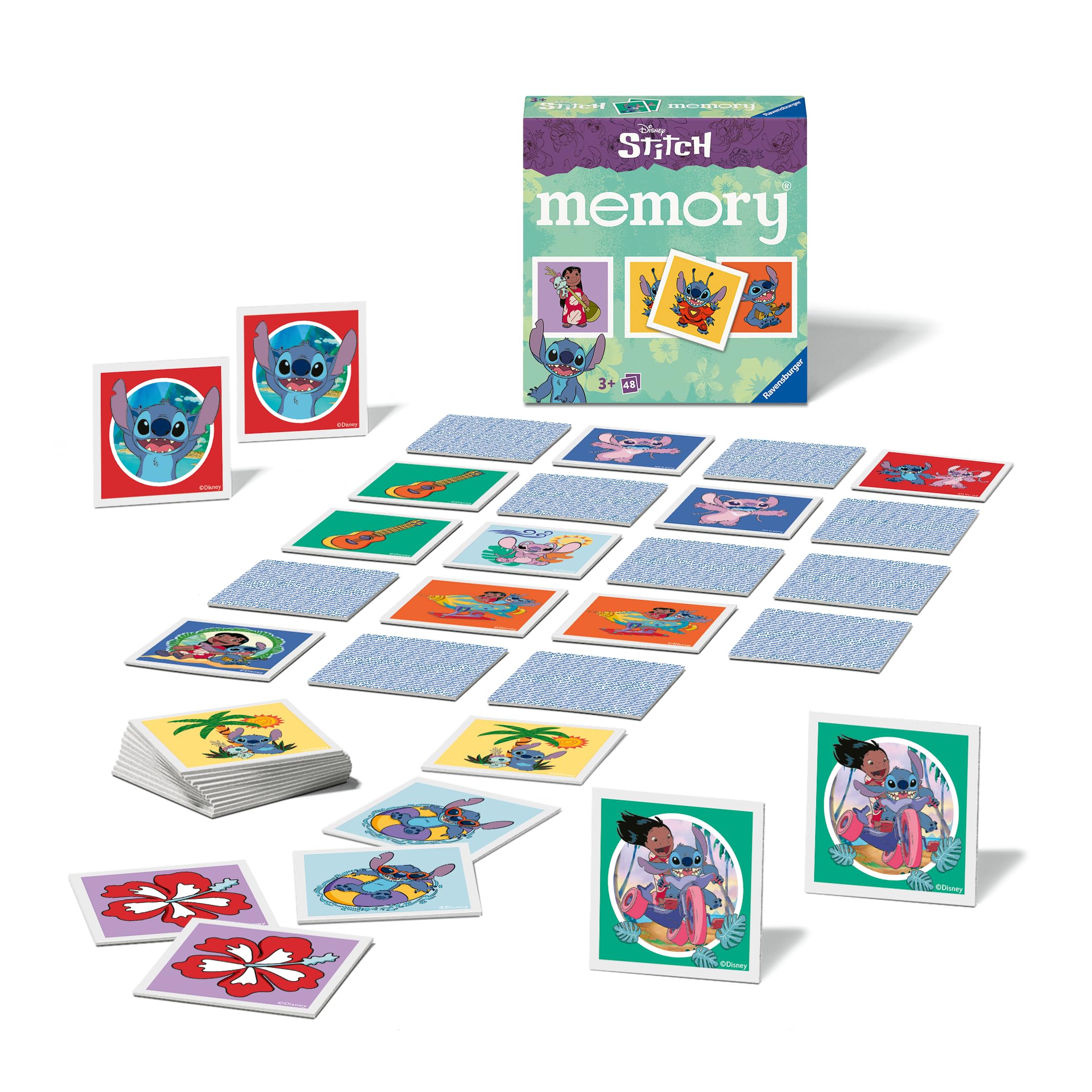 Ravensburger Disney Stitch Mini Memory Game - Card Matching Pair Game for Kids 8