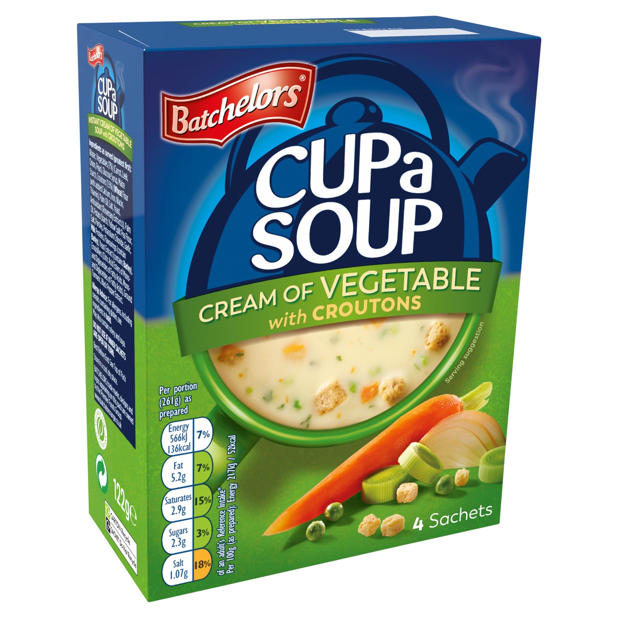 Batchelors Cream of Vegetable with Croutons Instant Soup Sachets, 4 x 30.5g (122g Pack) 7