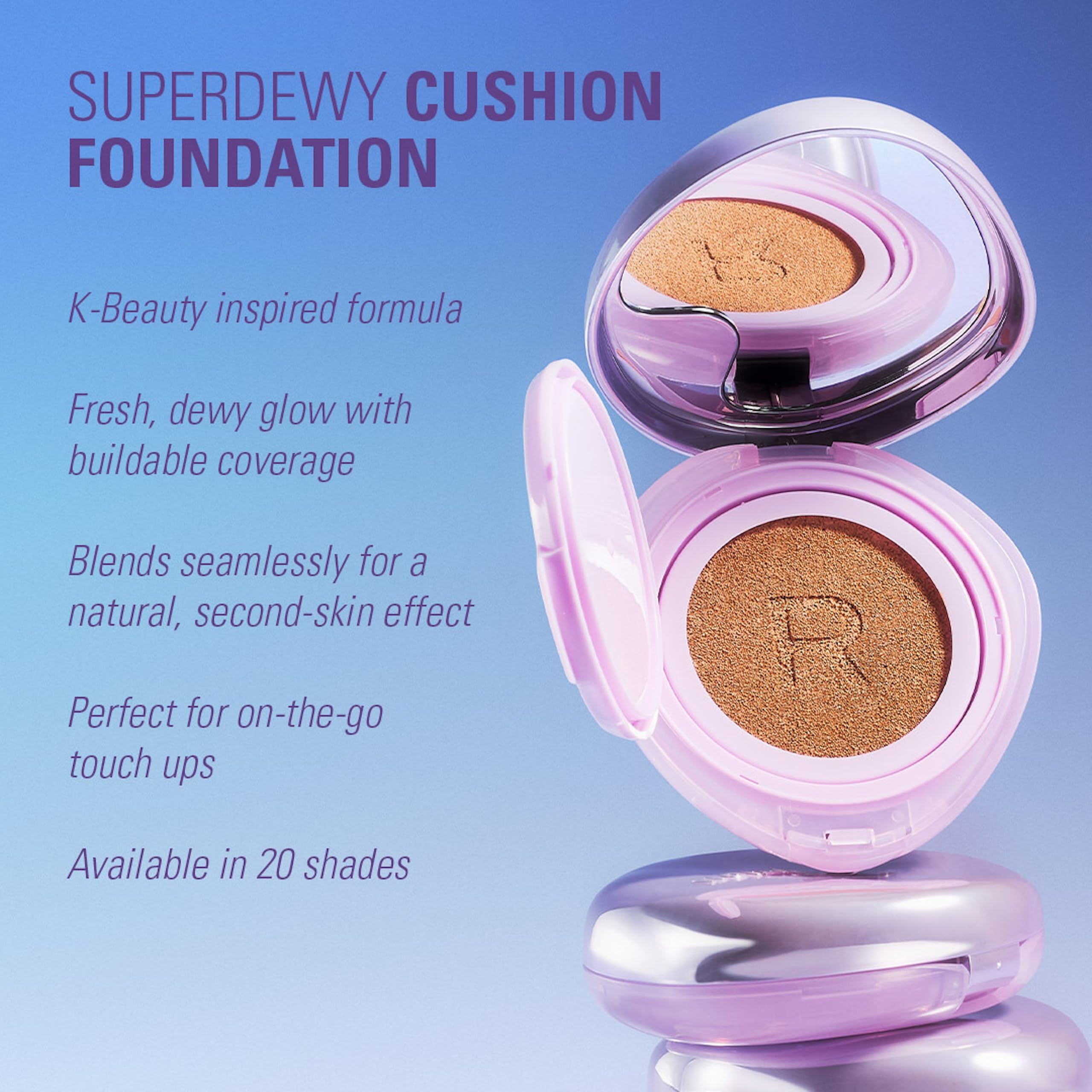 Revolution Beauty London Superdewy Cushion Foundation - Buildable Coverage | Hydrating | Light Neutral Warm 6