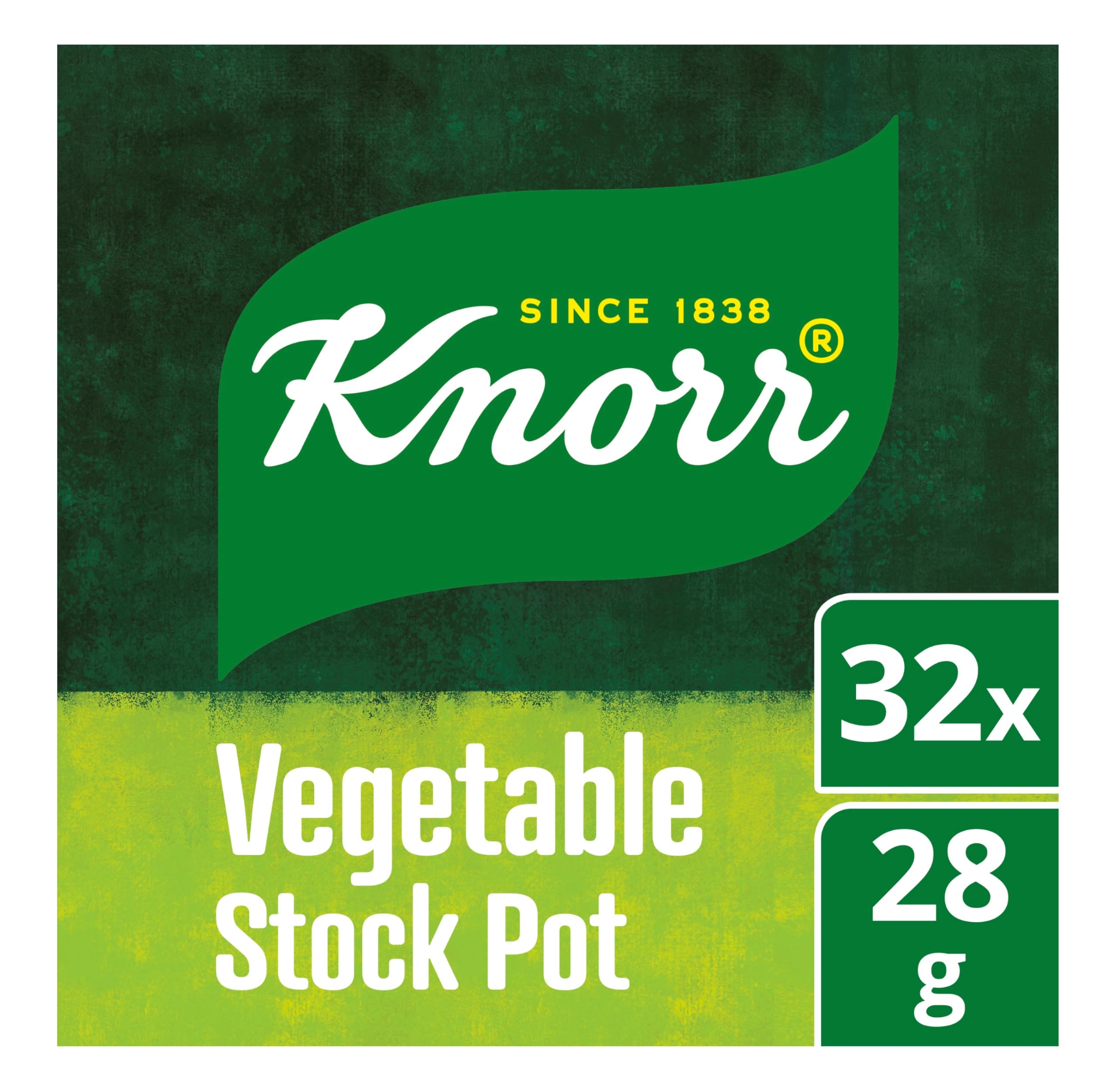 Knorr Vegetable Stock Pot Pack of 4 (32 Pots) - Gluten-Free, No Artificial Colours or Preservatives
