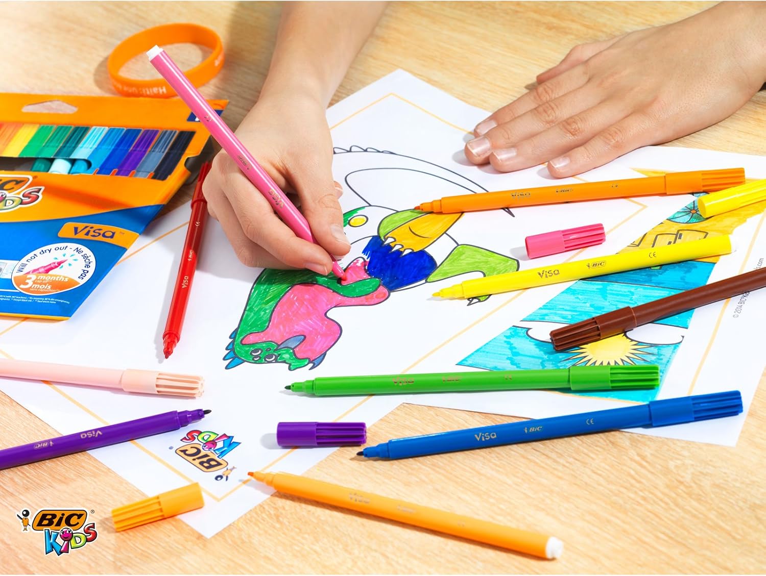 BIC Kids Visa Felt Tip Pens - 18-Pack Fine Point Washable Markers for Kids Ages 5+ 6