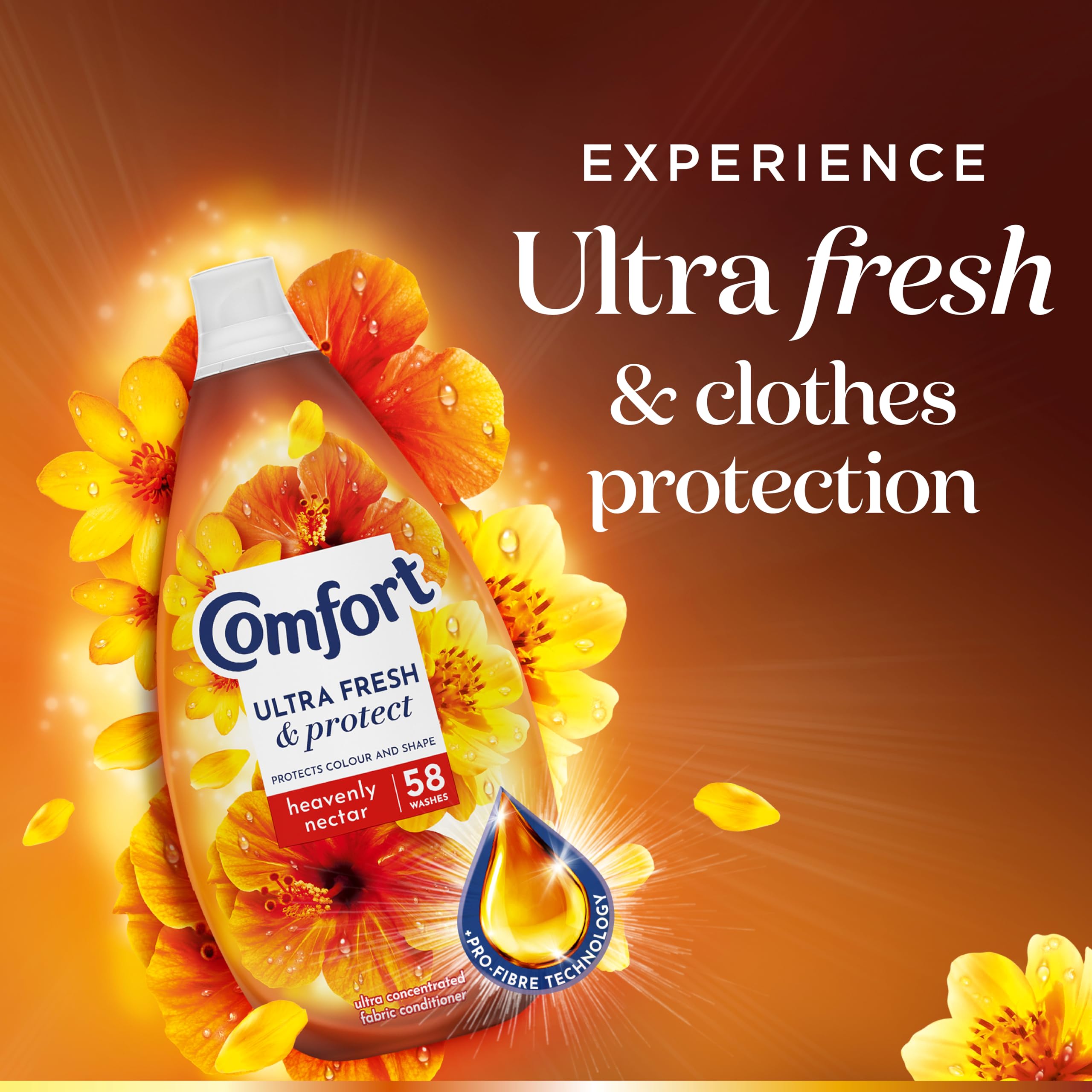 Comfort - Ultra Fresh & Protect Heavenly Nectar Liquid Fabric Conditioner 5